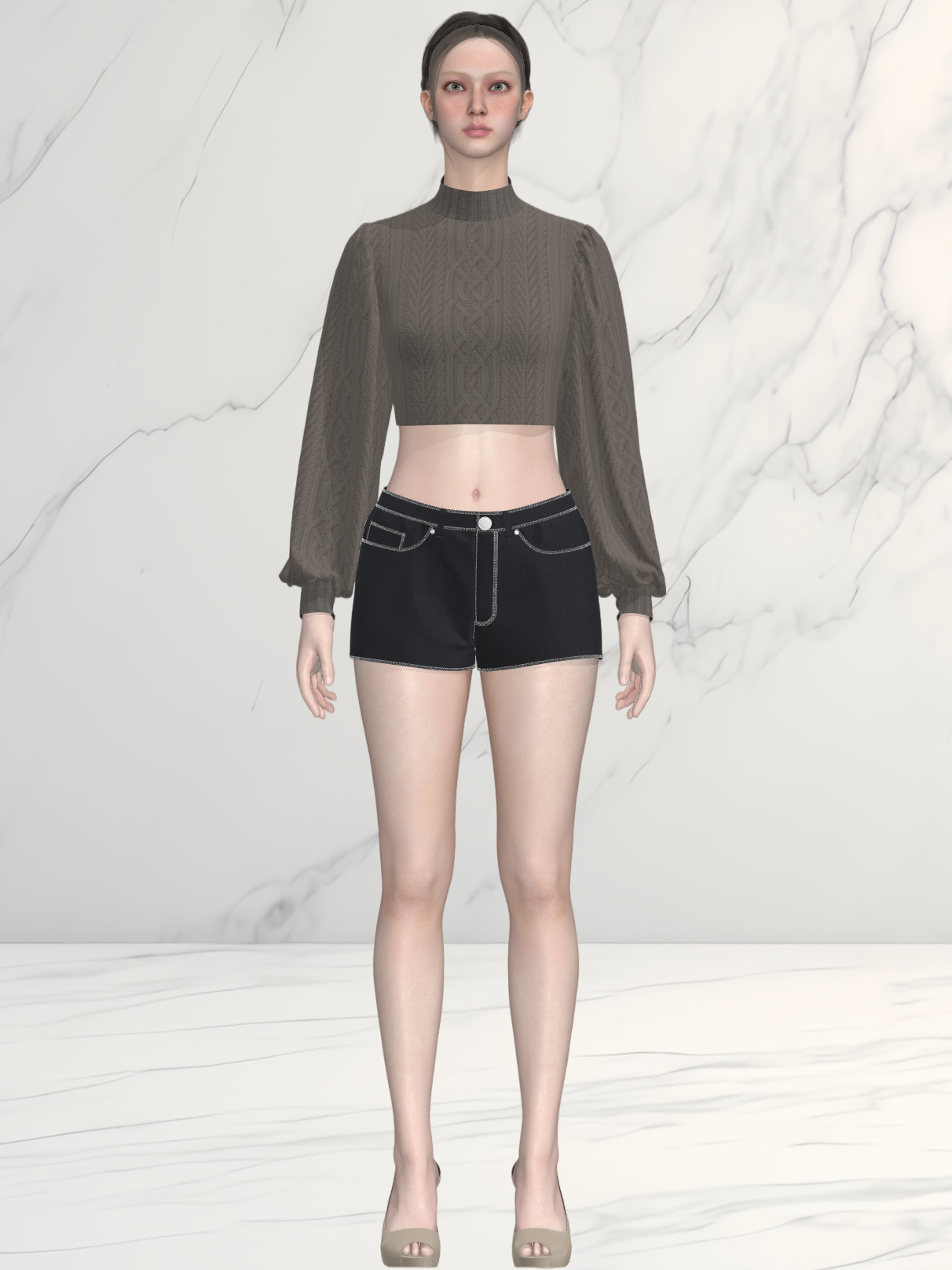 Cable knit batwing sweater