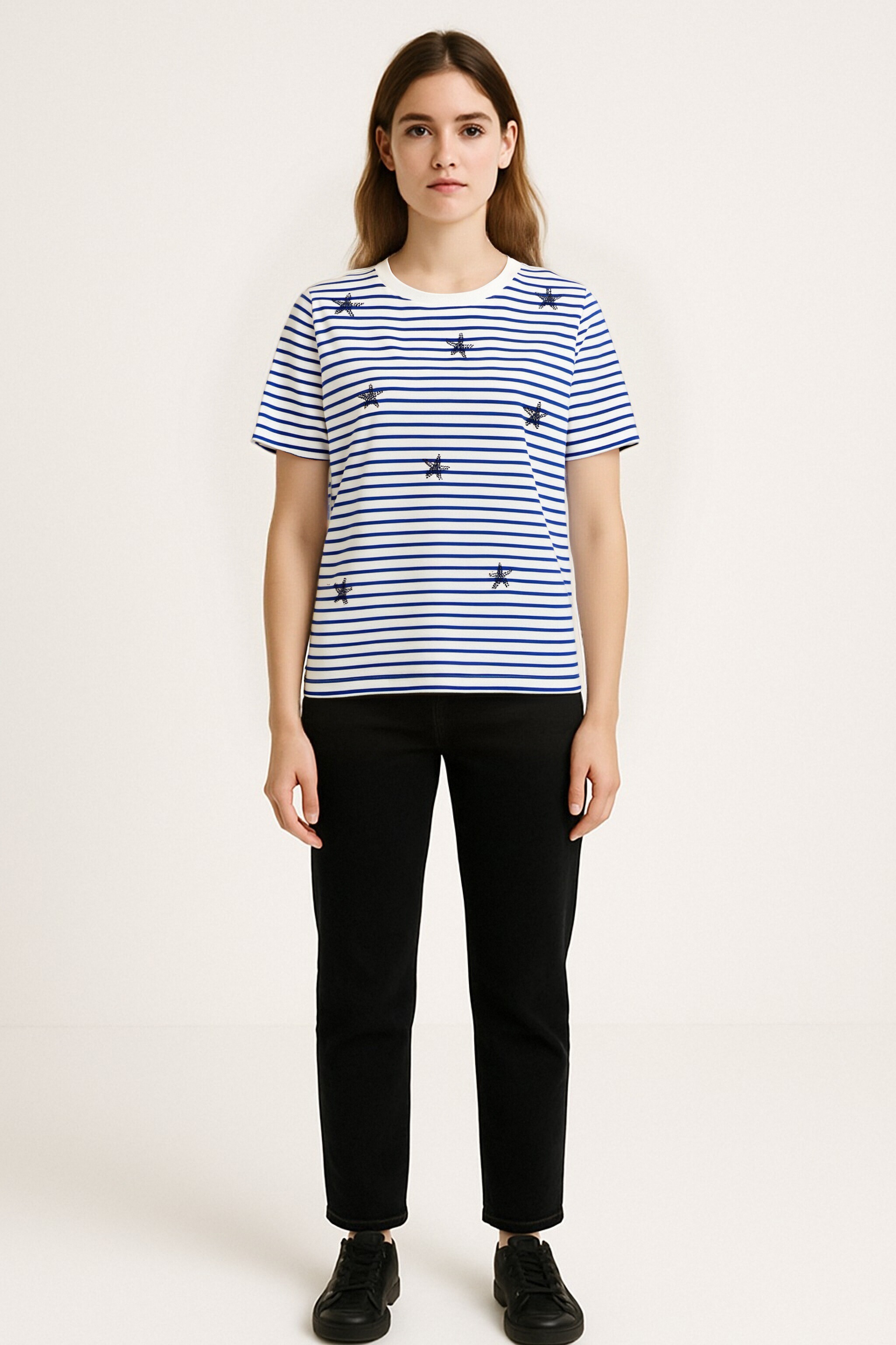 Blue and White Striped T-Shirt