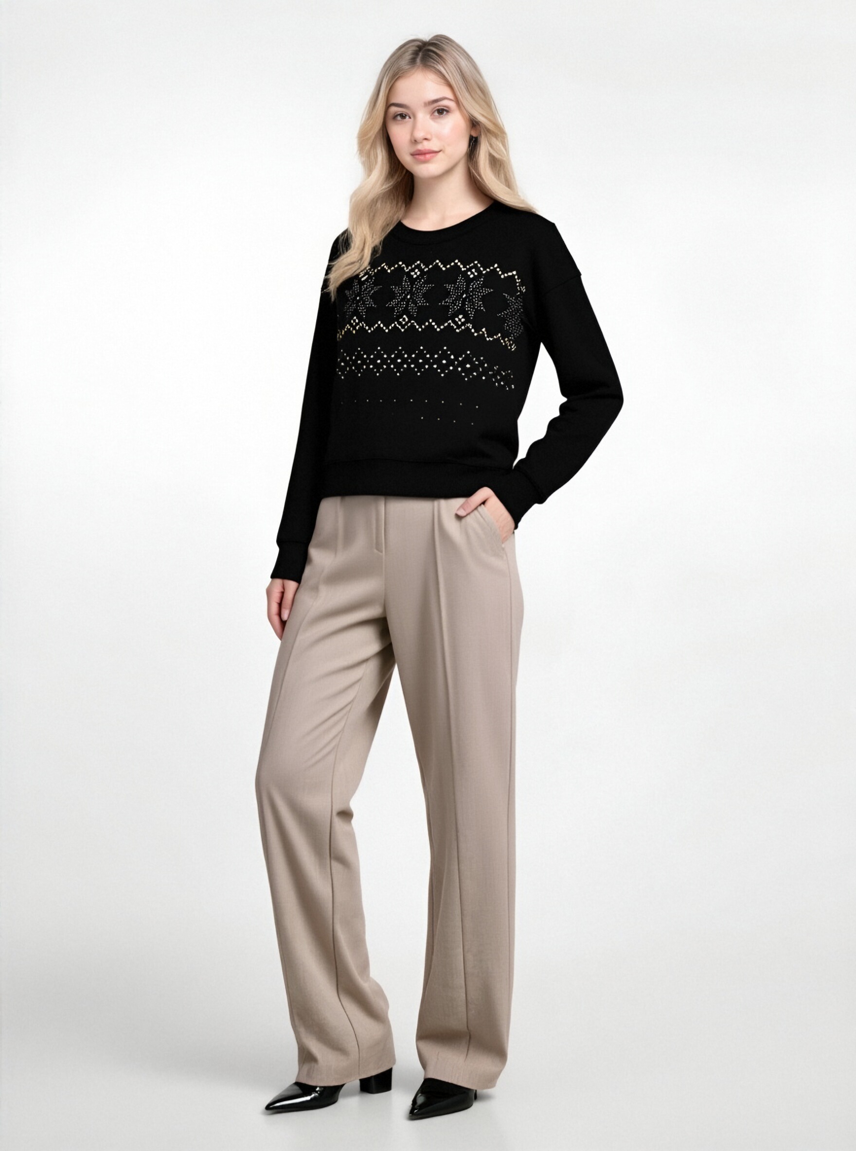 Black Studded Sweater