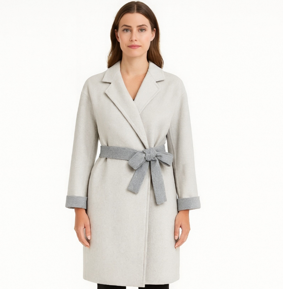 Elegant Light Grey Women's Coat