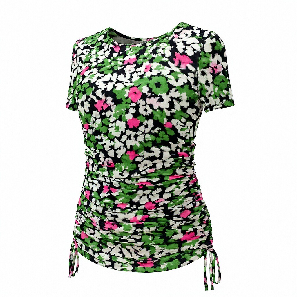 Floral Print Ruched Women's Top
