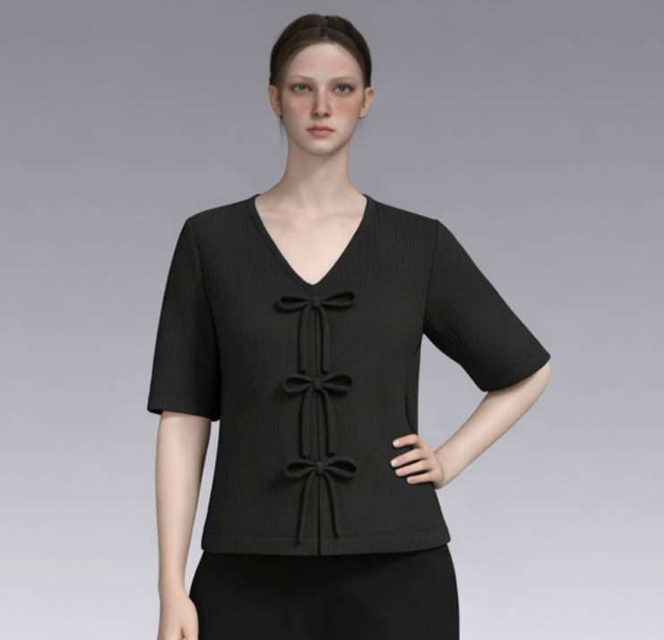 Black Short Sleeve Blouse