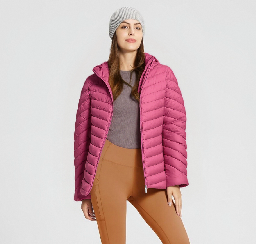 Pink Hooded Padded Jacket