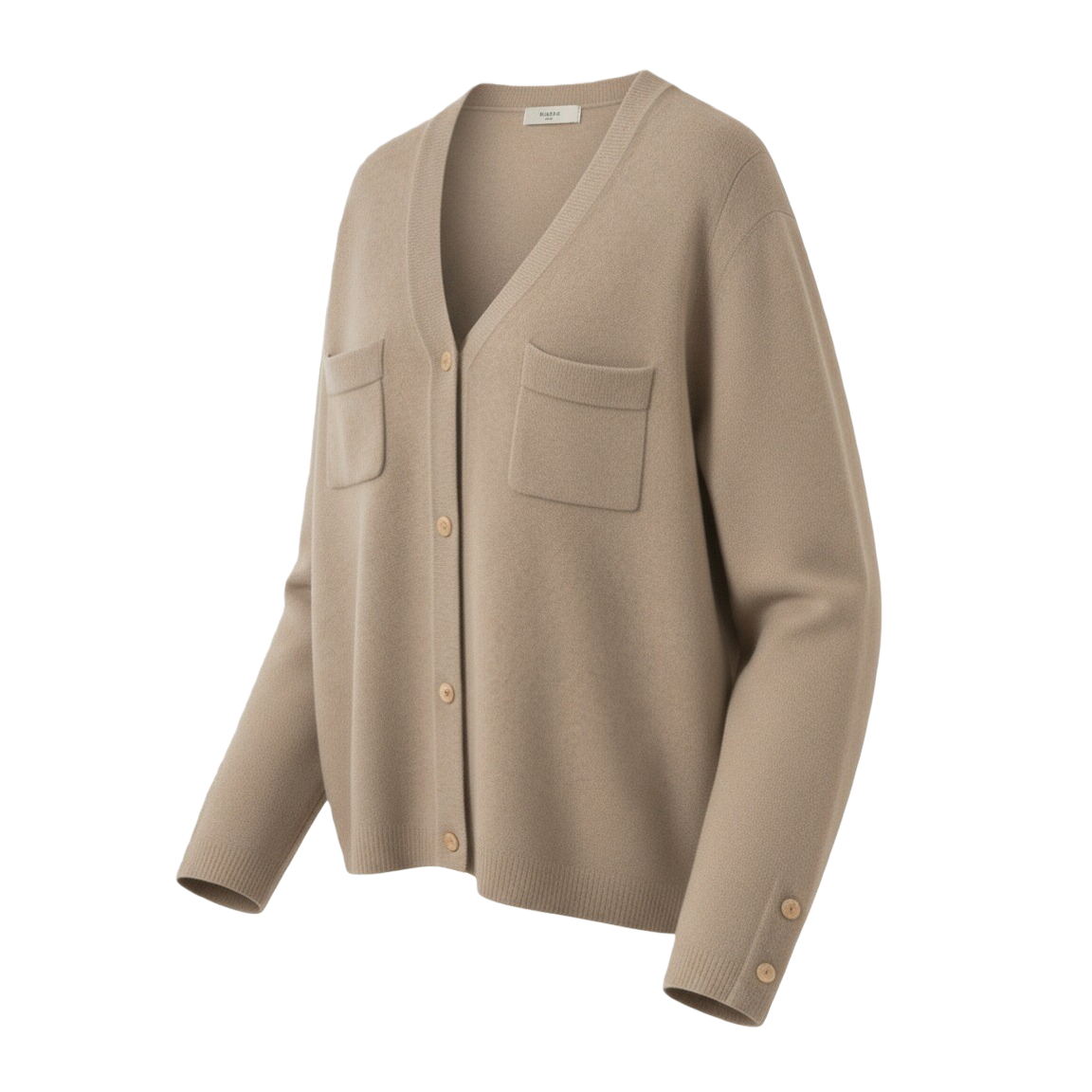 Beige Button-Up Cardigan