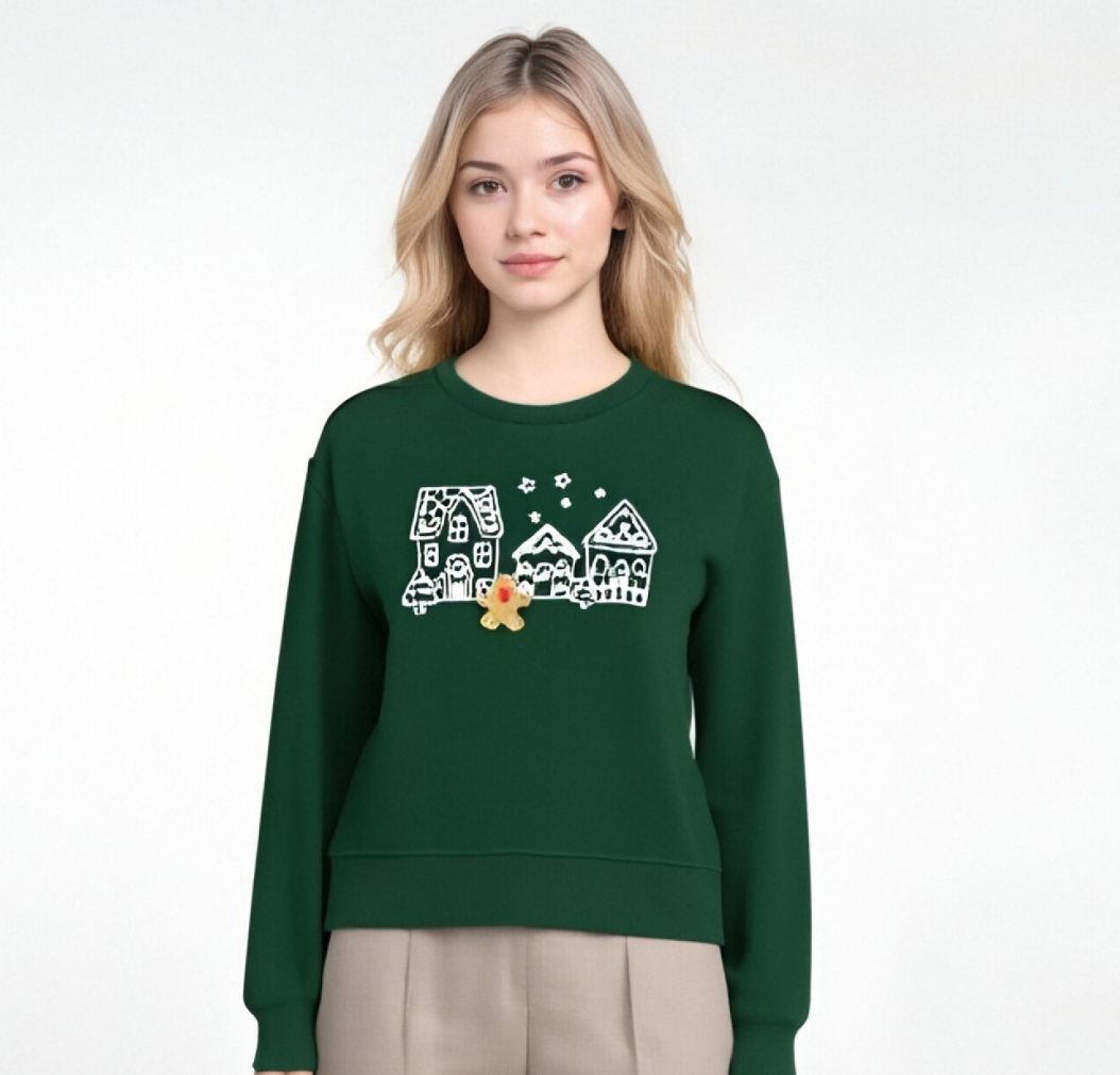 Green Christmas-themed Sweatshirt