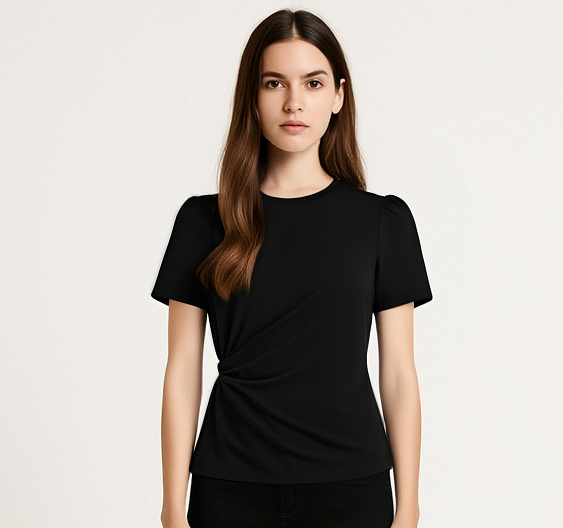 Black Short Sleeve Top