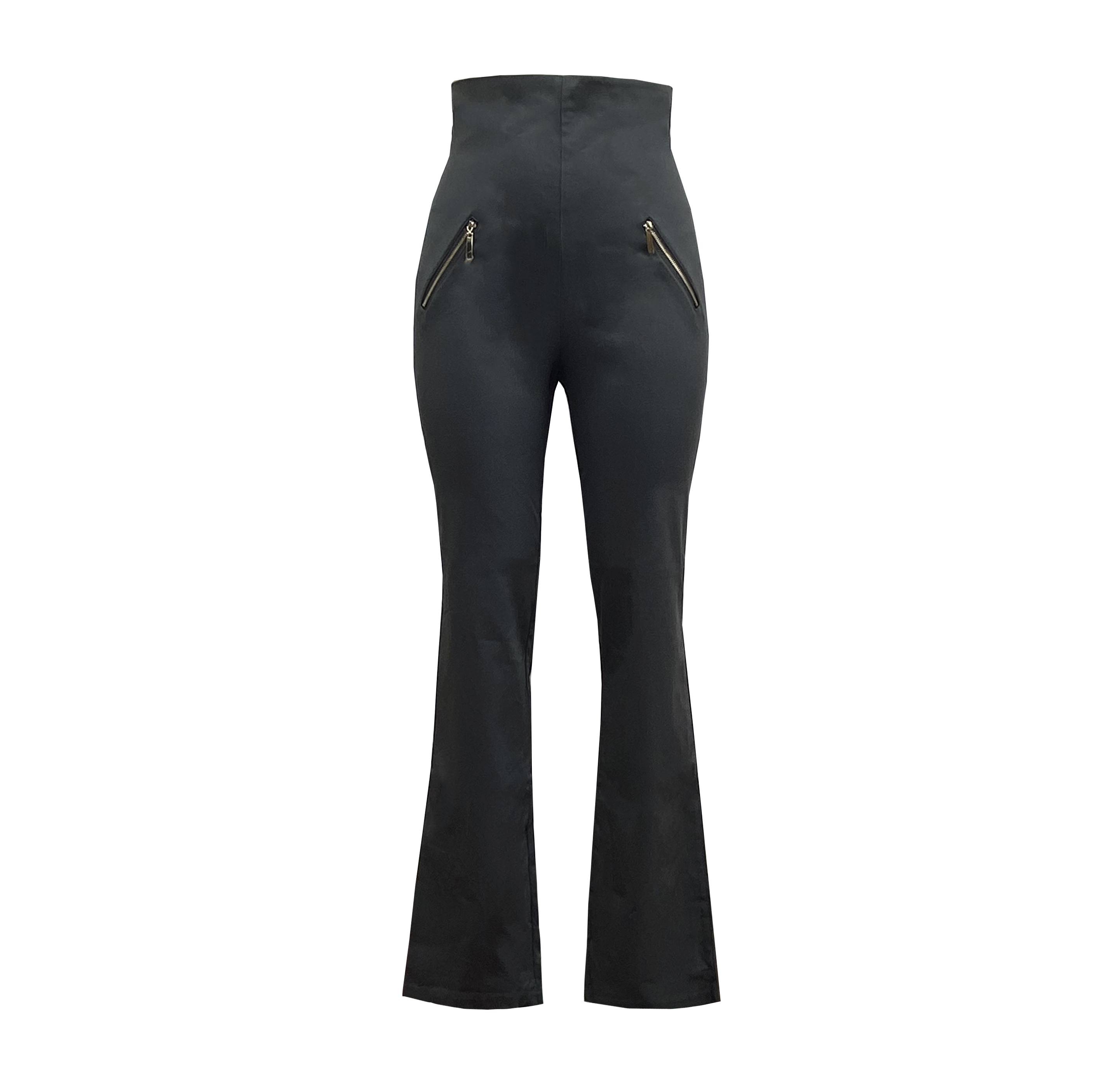 High-waisted black pants
