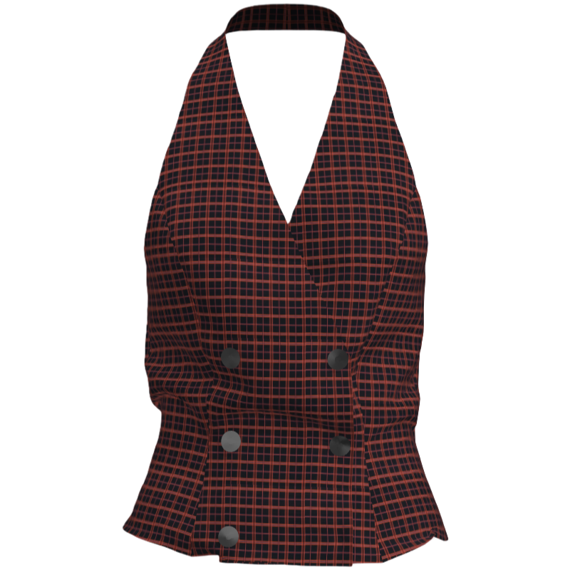  Double Breasted Check Vest