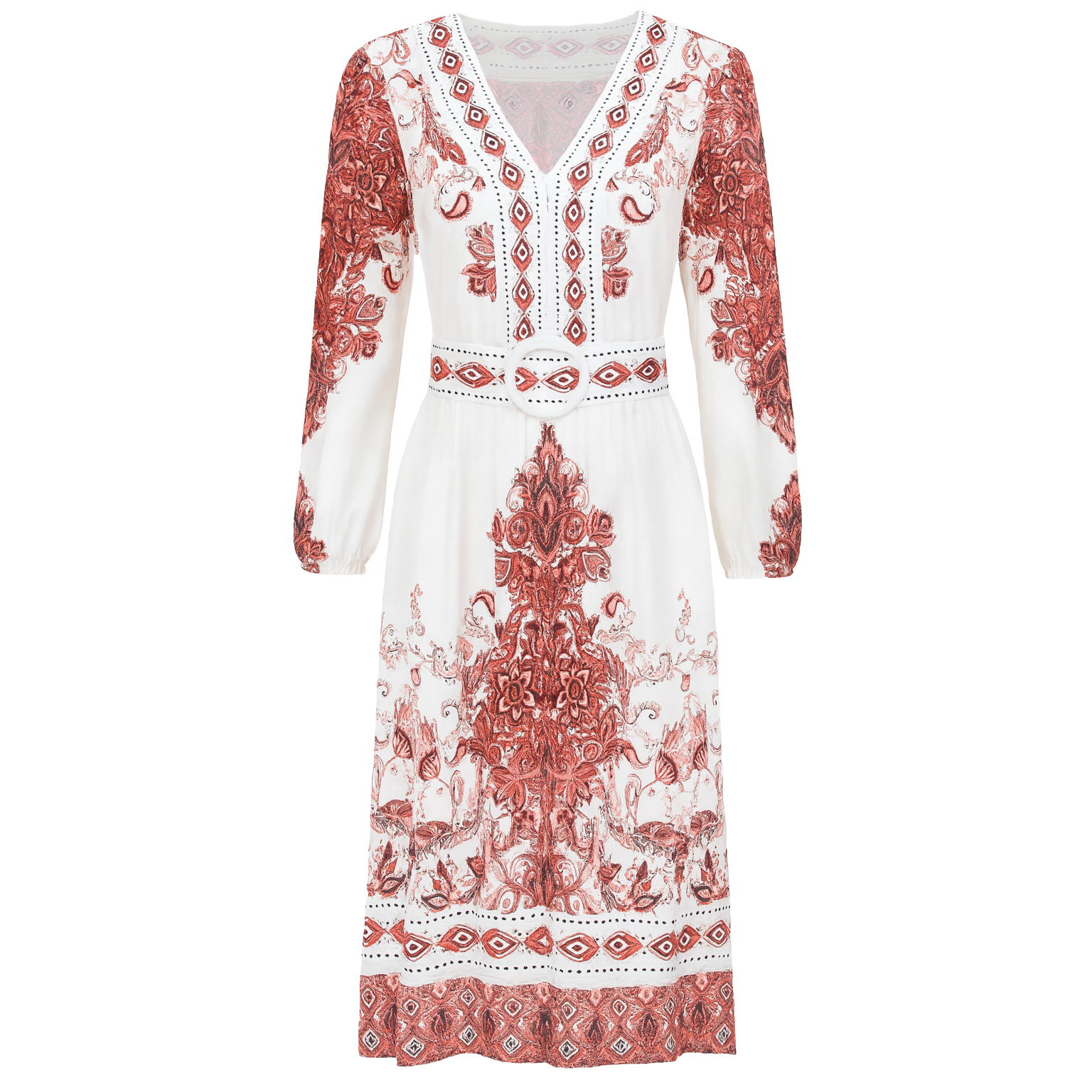 Bohemian Printed Long Sleeve Dress