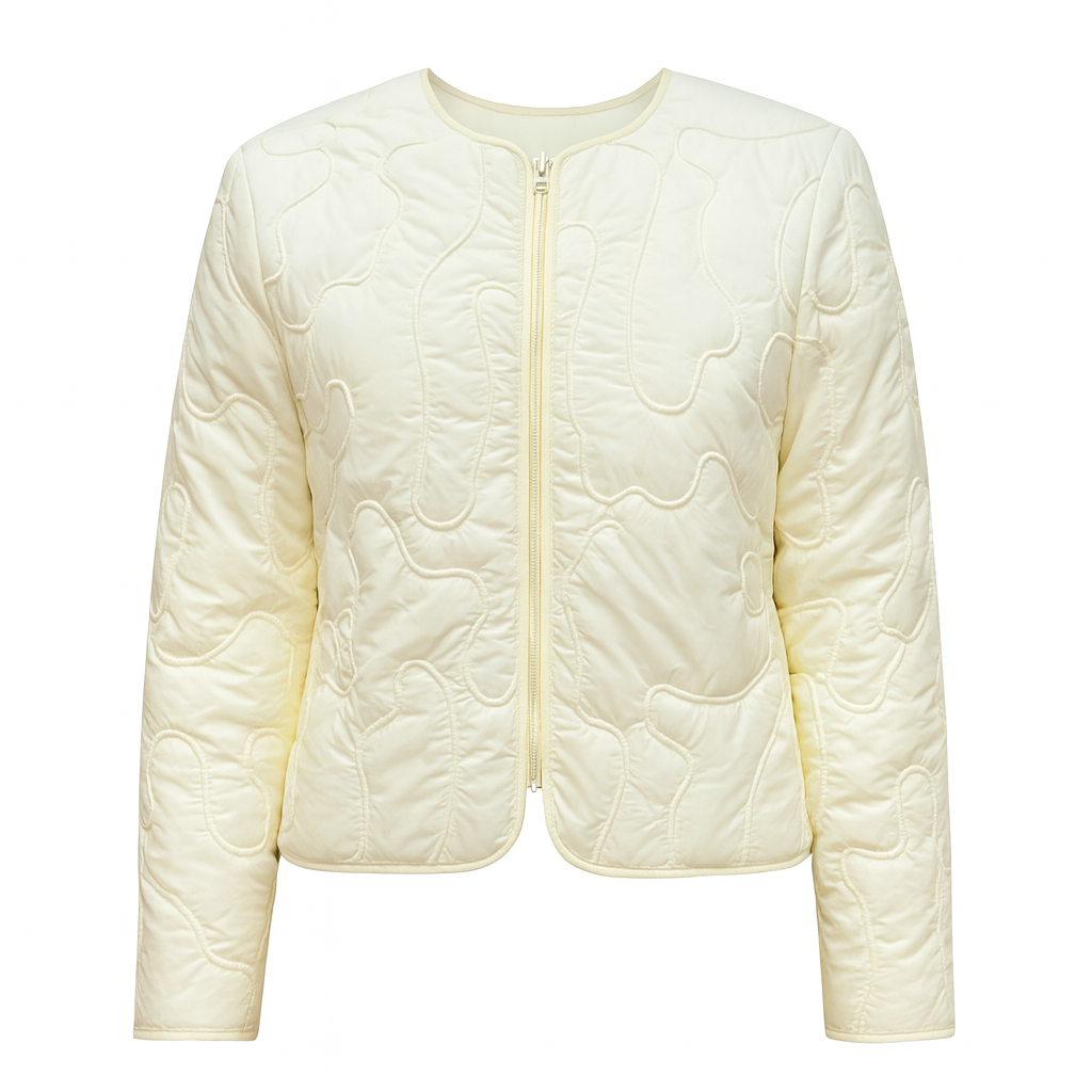 Cream Quilted Jacket