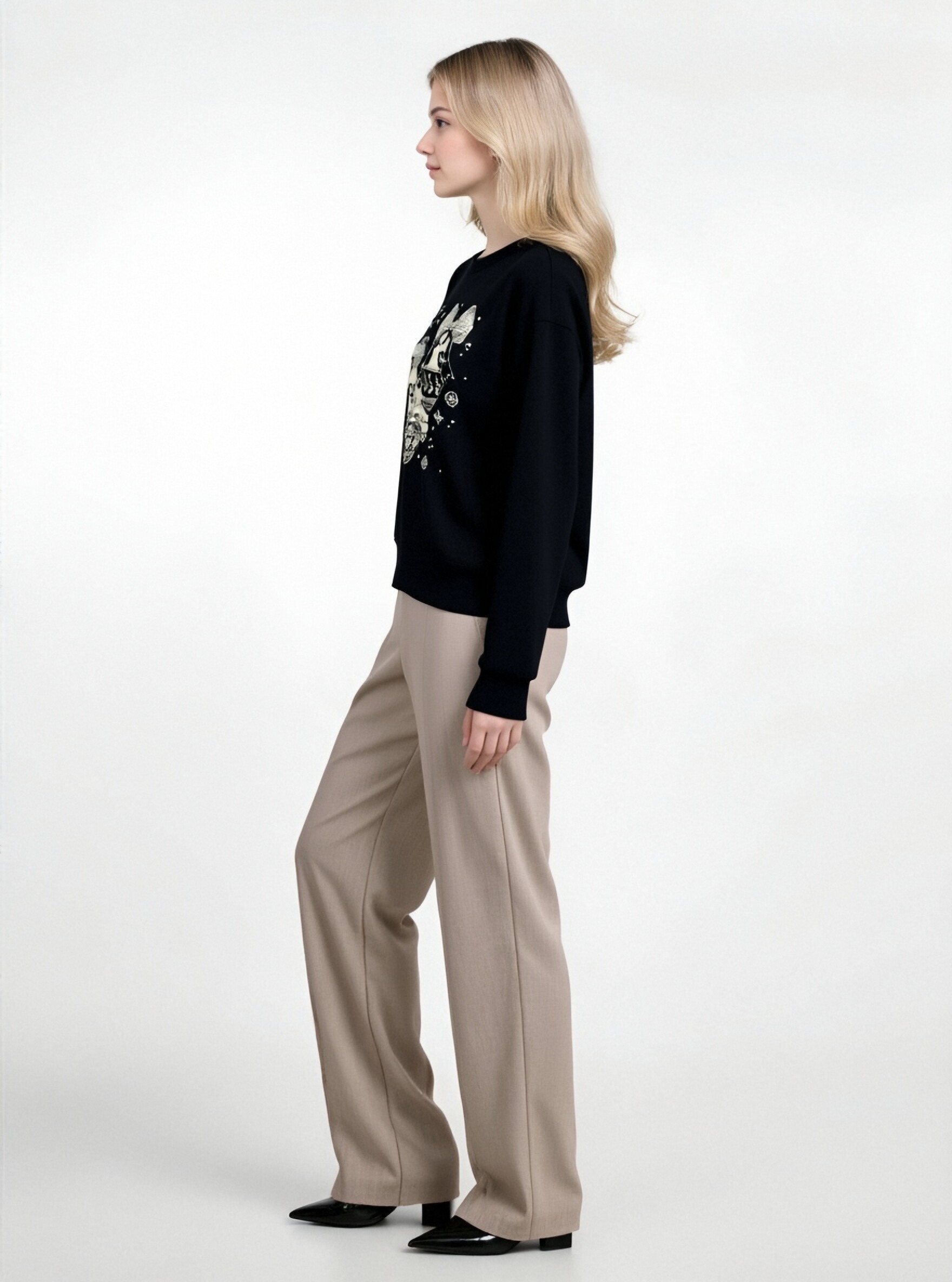 Black Christmas-themed sweatshirt