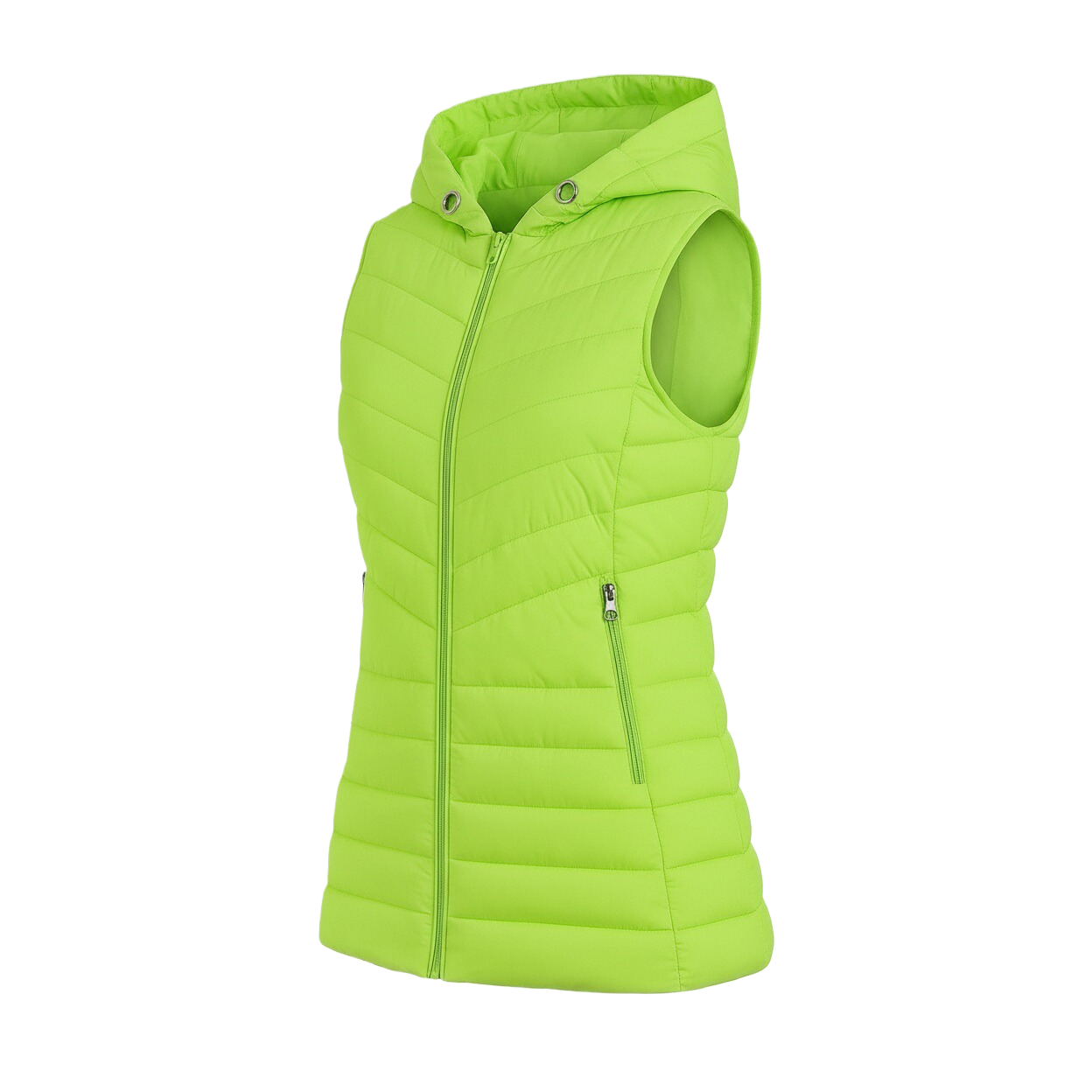 Green hooded padded vest