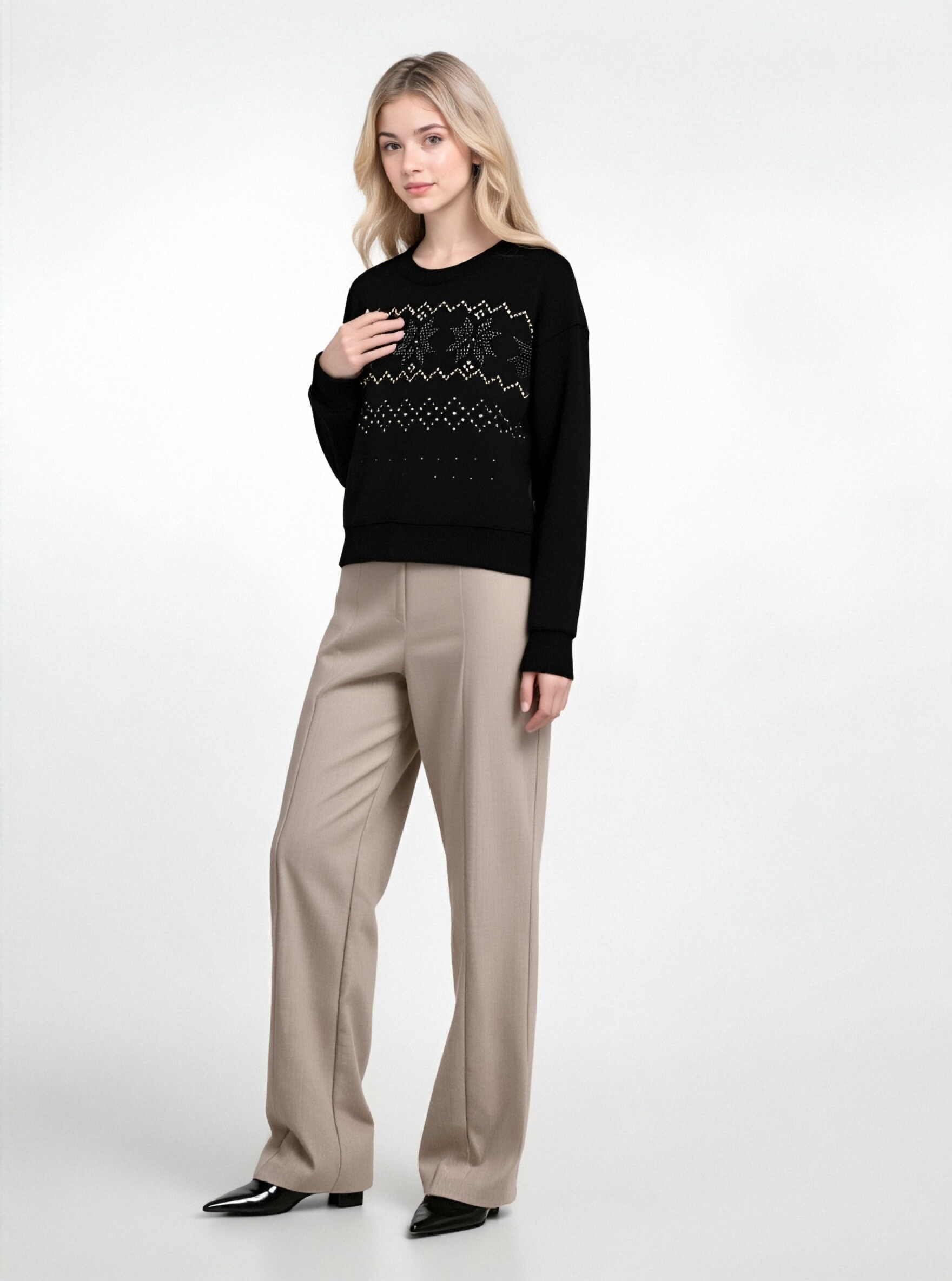 Black Studded Sweater