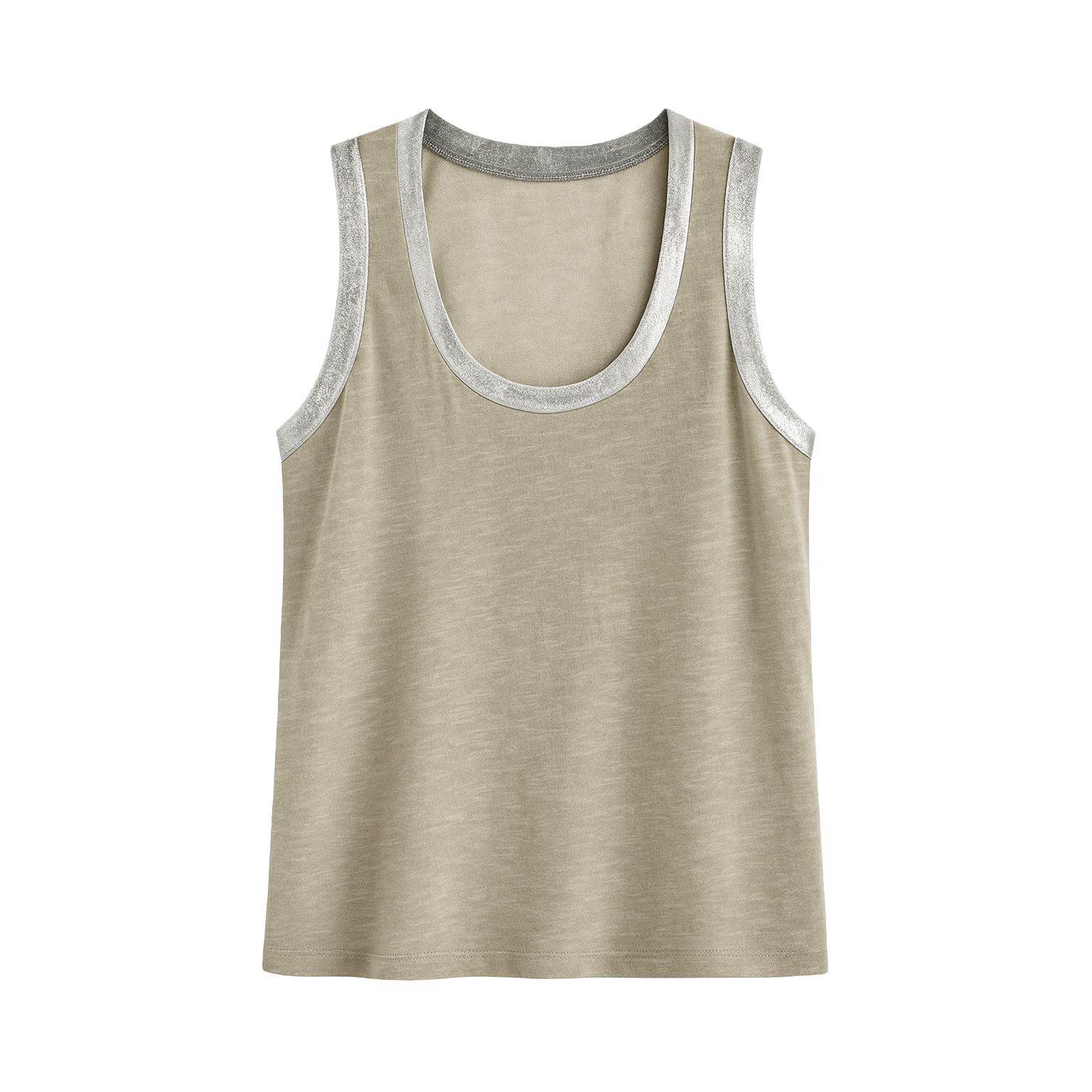 Beige Sleeveless Tank Top
