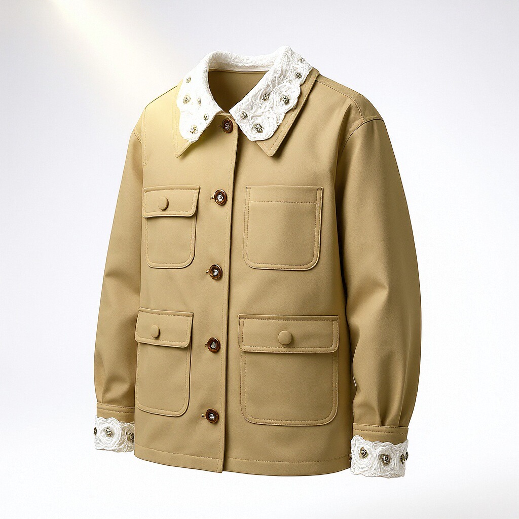 Beige Button-Up Jacket