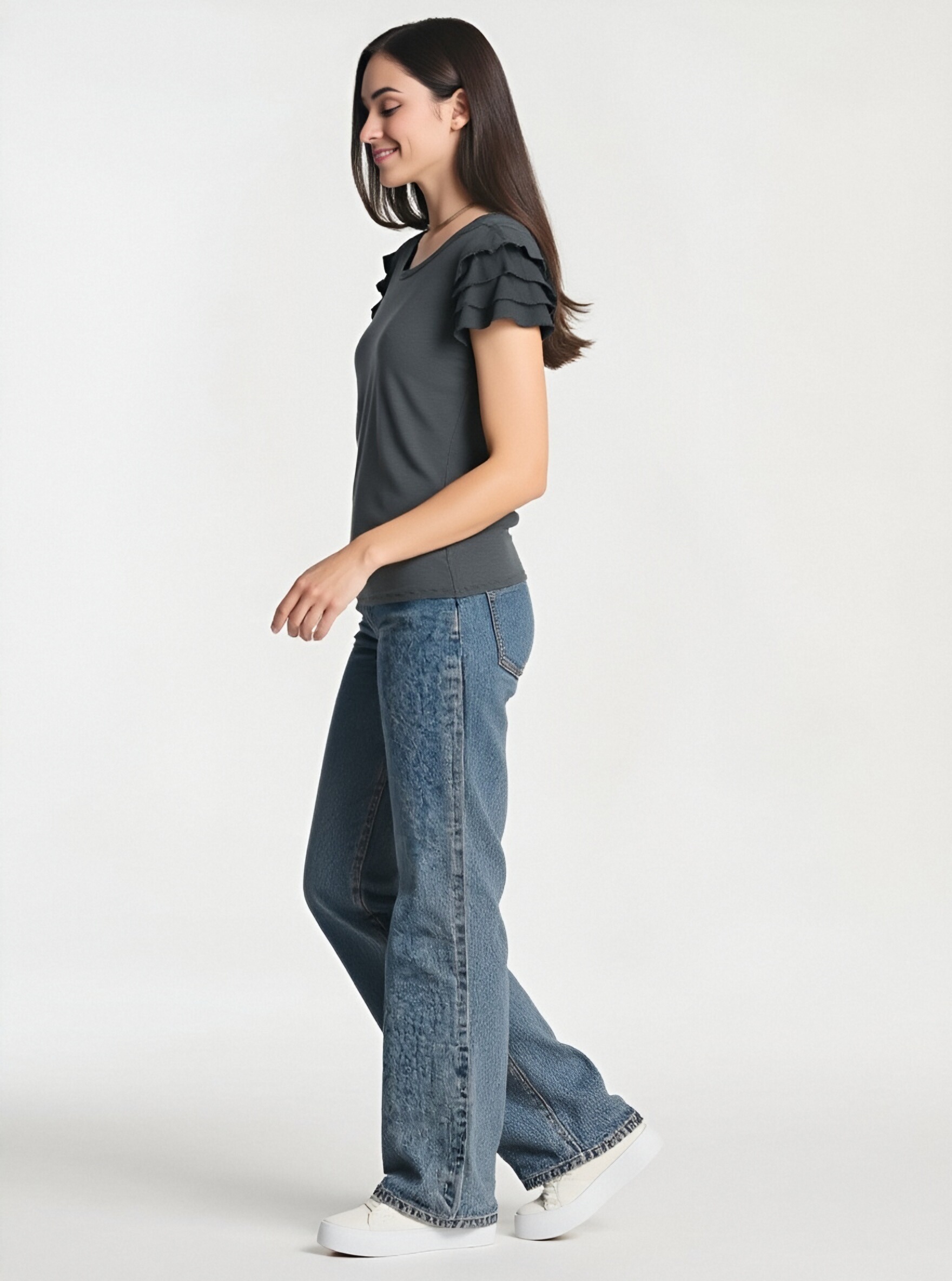 Women's Ruffle Sleeve T-Shirt