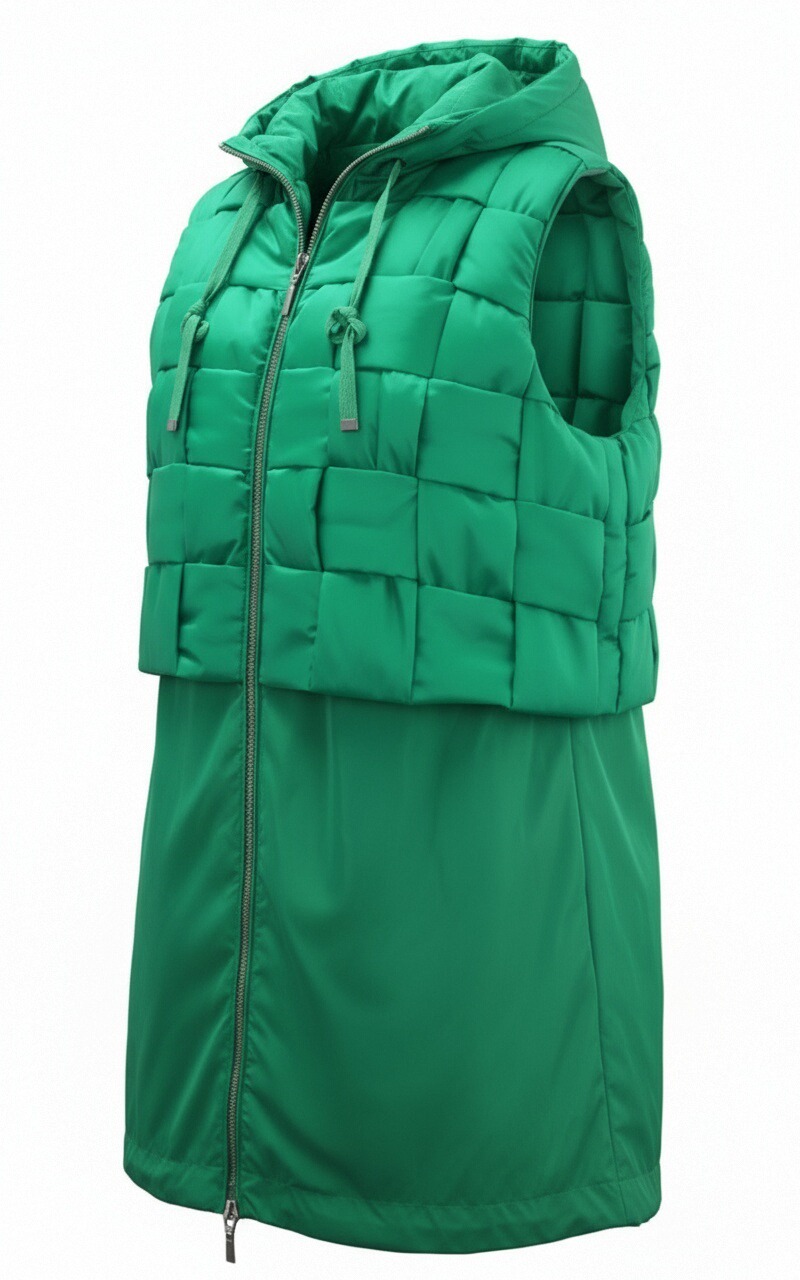 Green sleeveless padded vest