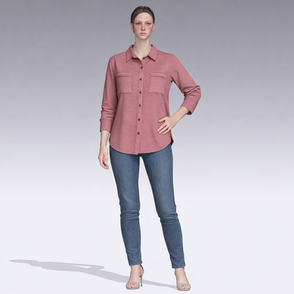 Women's Pink Button-Up Shirt