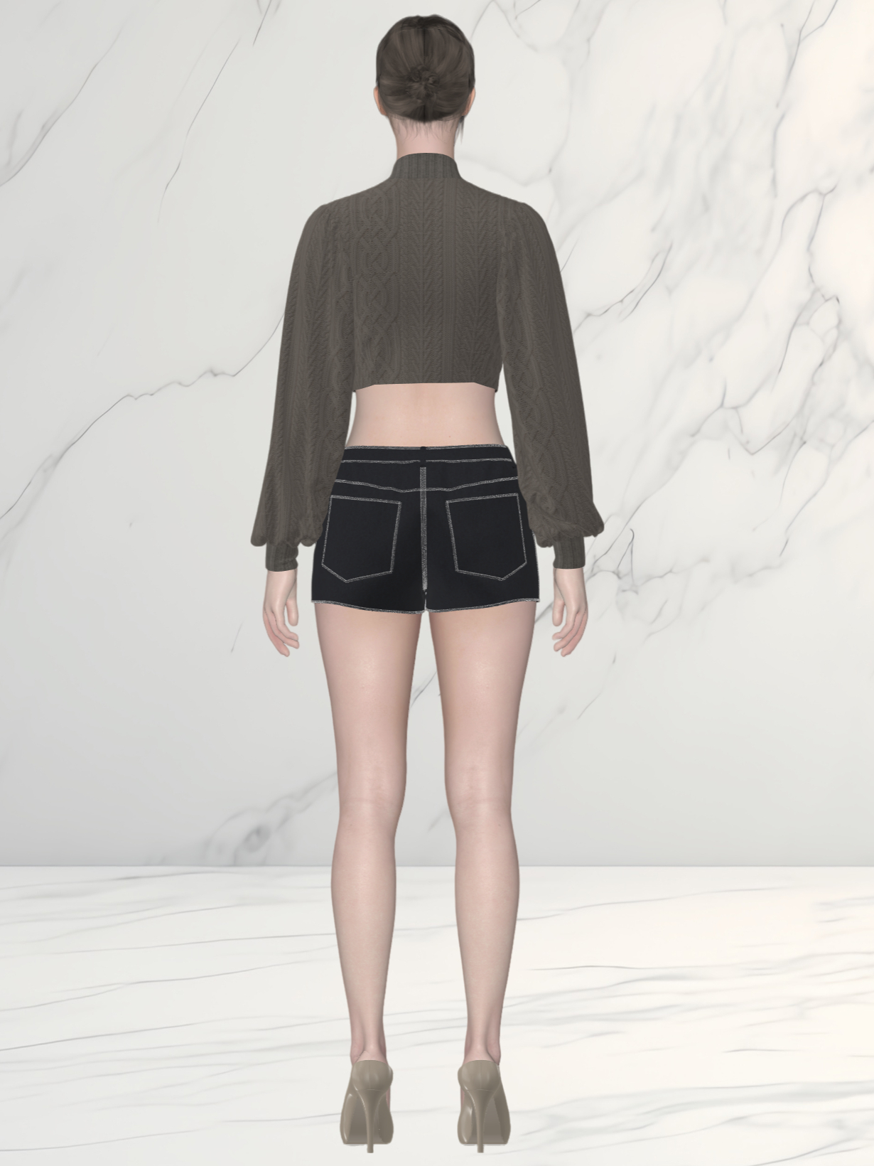 Cable knit batwing sweater