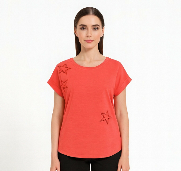 Red Star Print T-Shirt