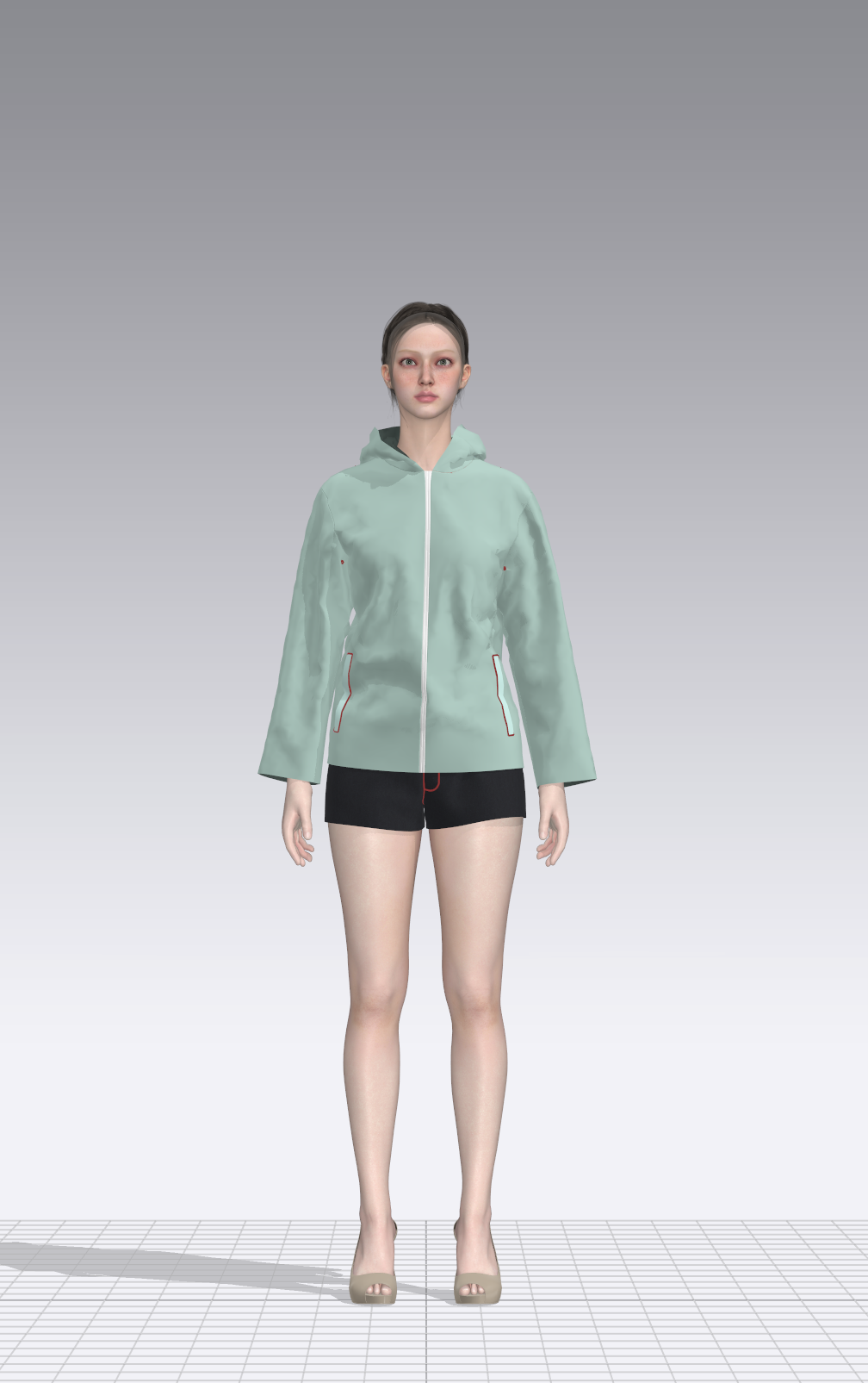 Light Blue Hooded Jacket