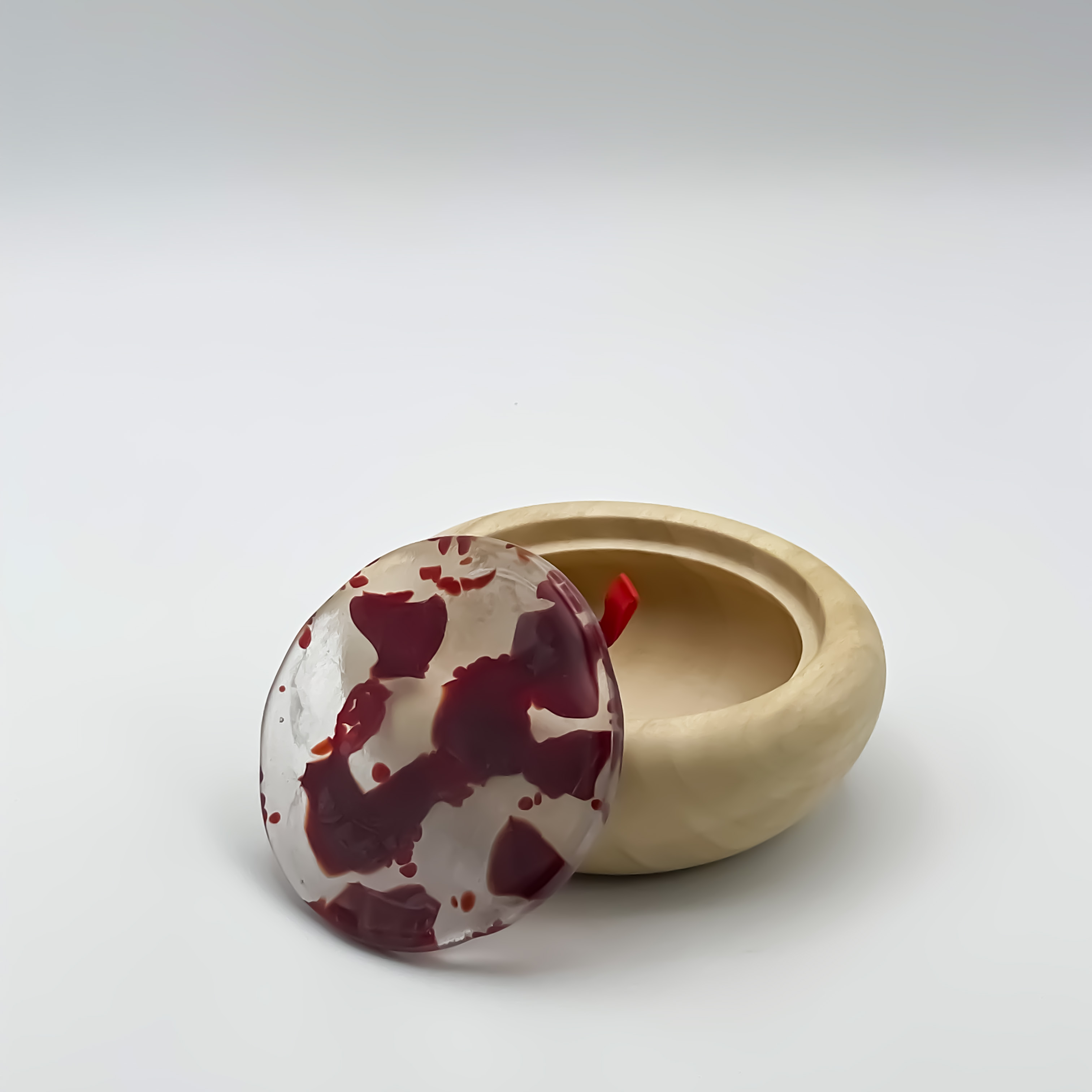 Wooden Bowl with Glass Lid