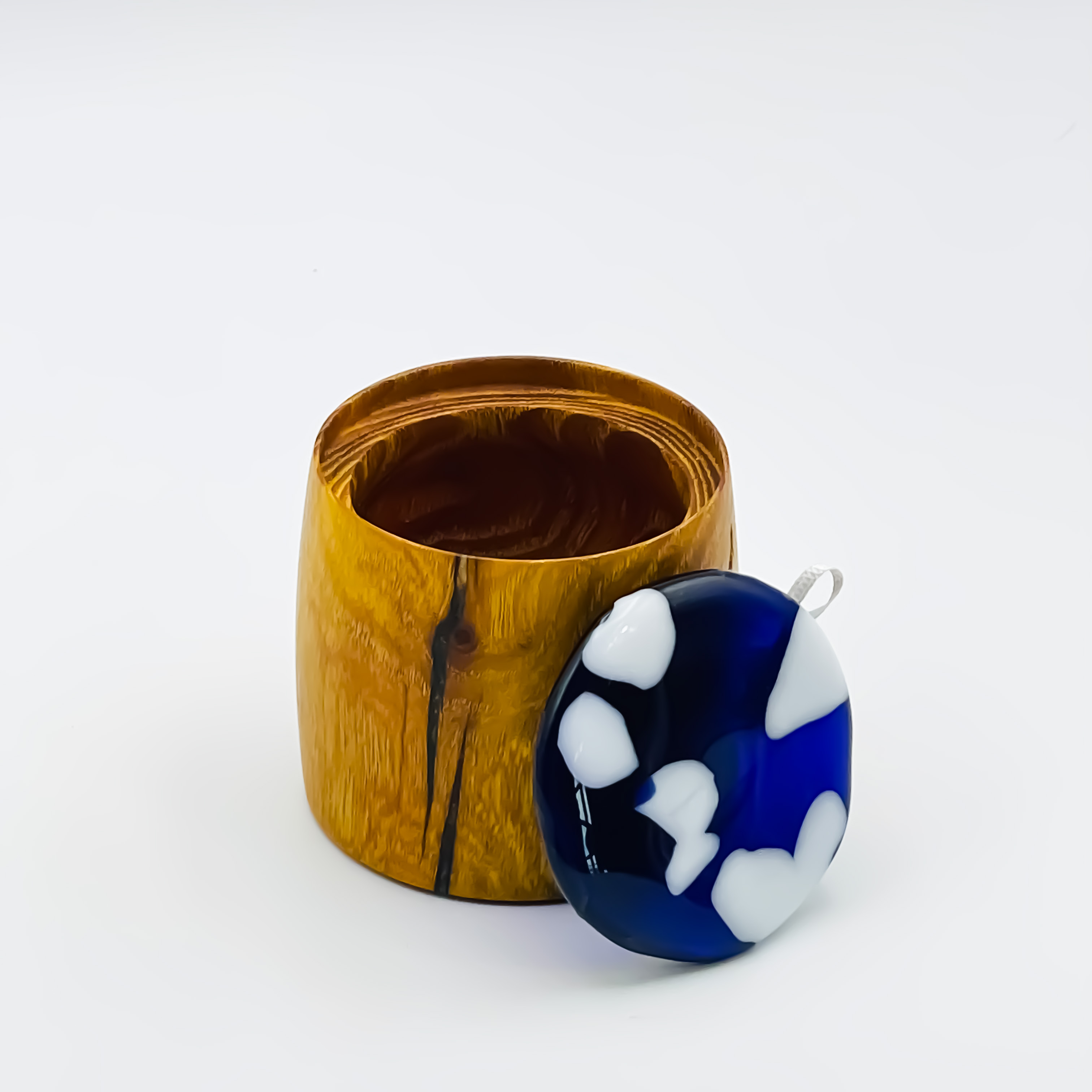 Wooden Cup with Glass Lid