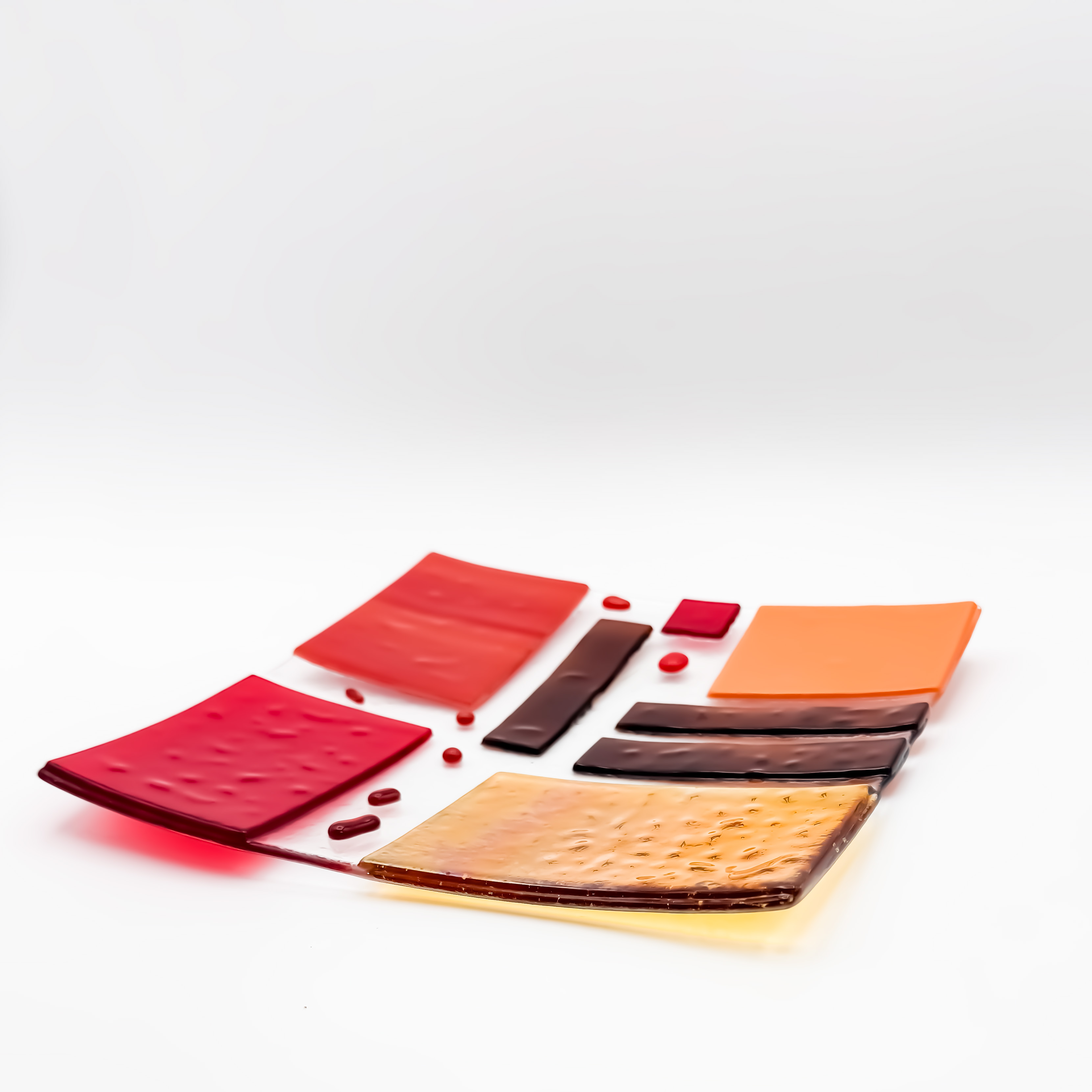 Red and Gold Geometric Plate
