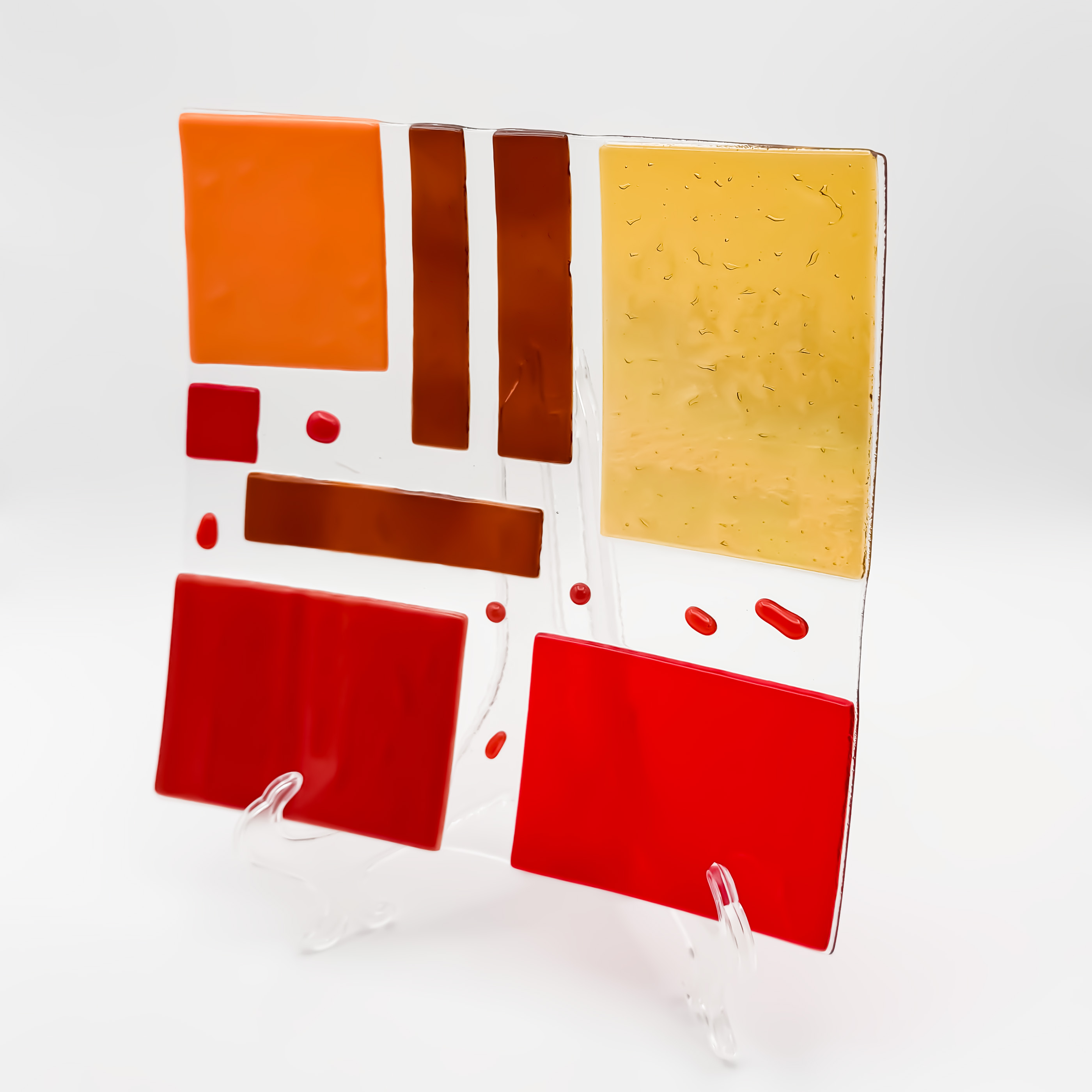 Red and Gold Geometric Plate