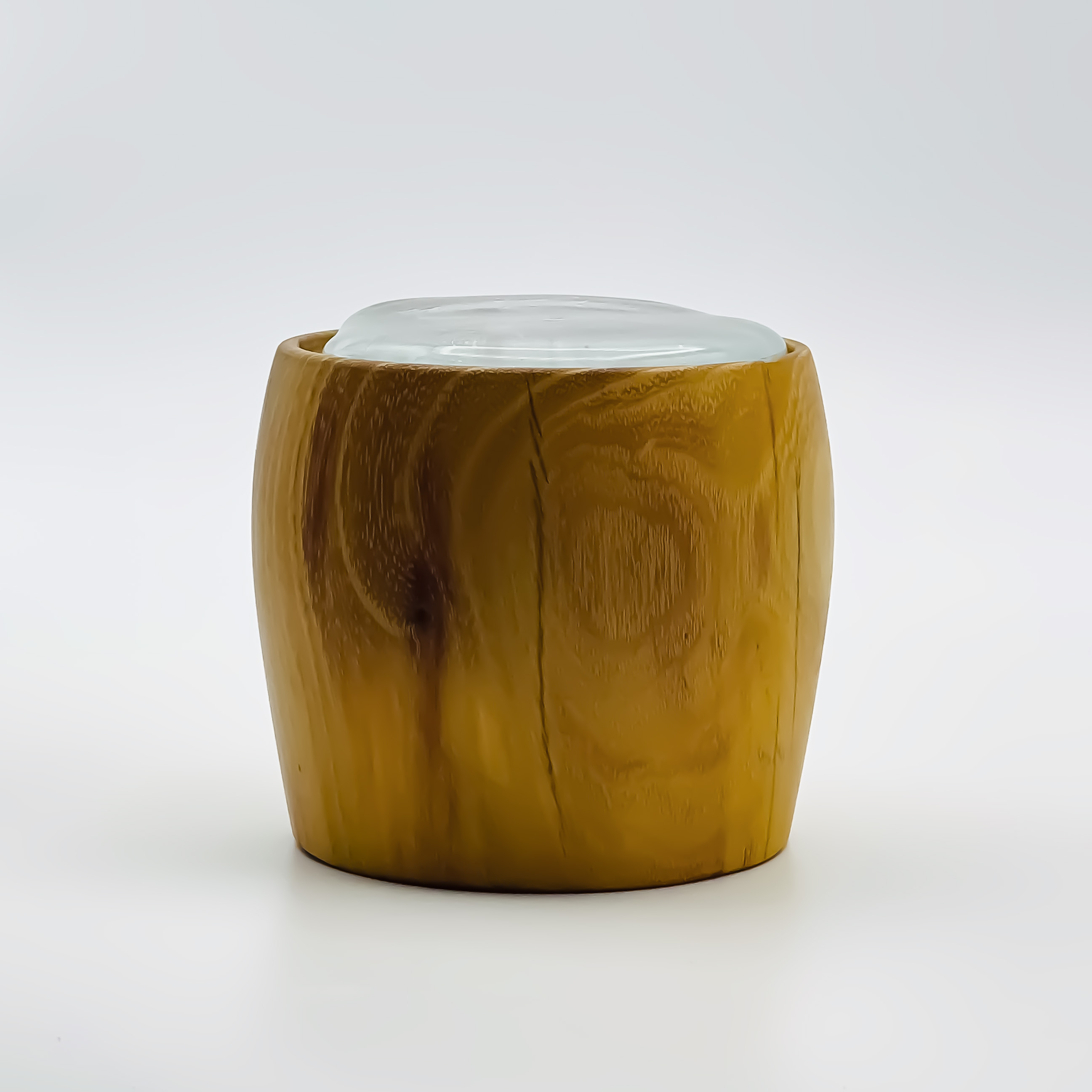 Wooden Cup with Glass Lid