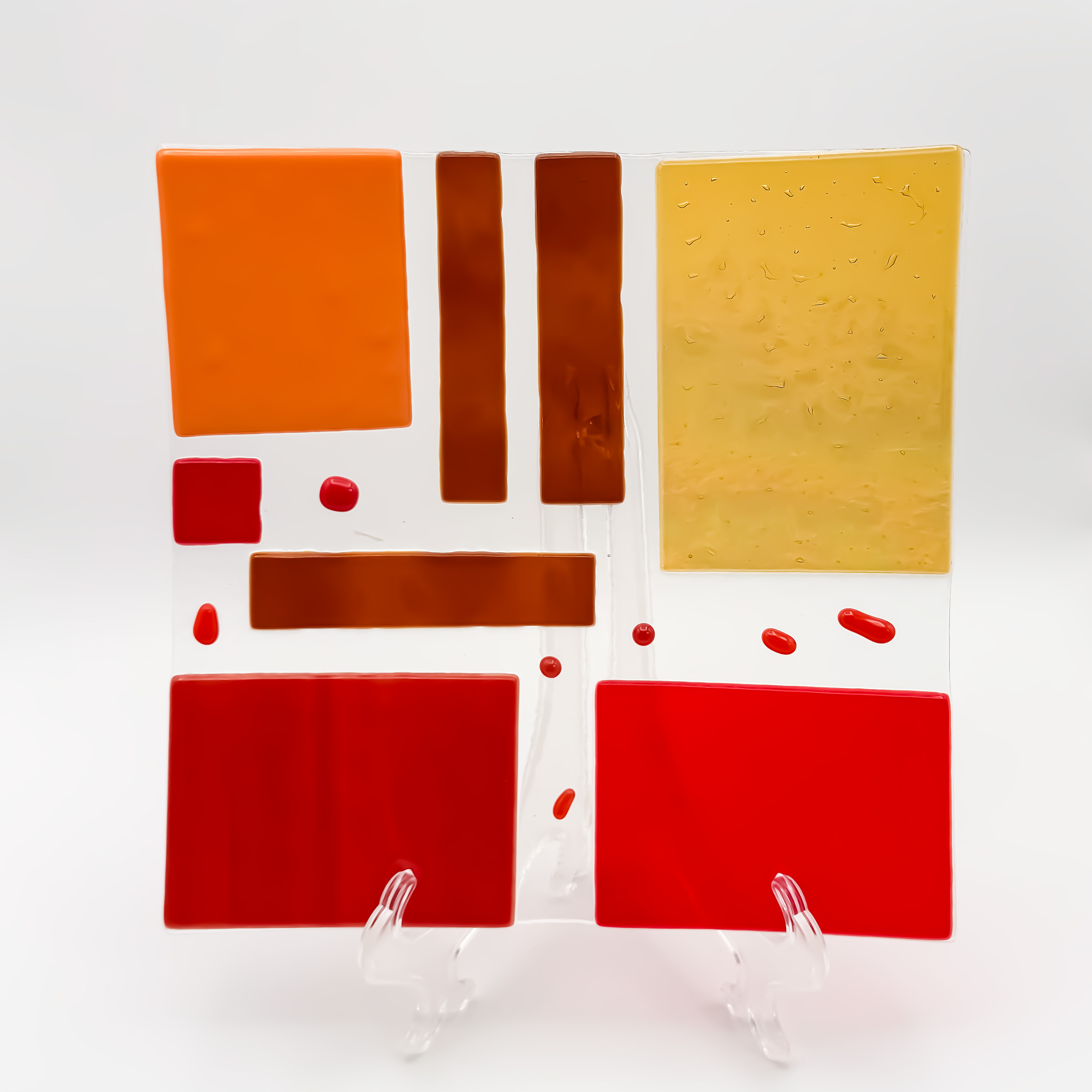 Red and Gold Geometric Plate