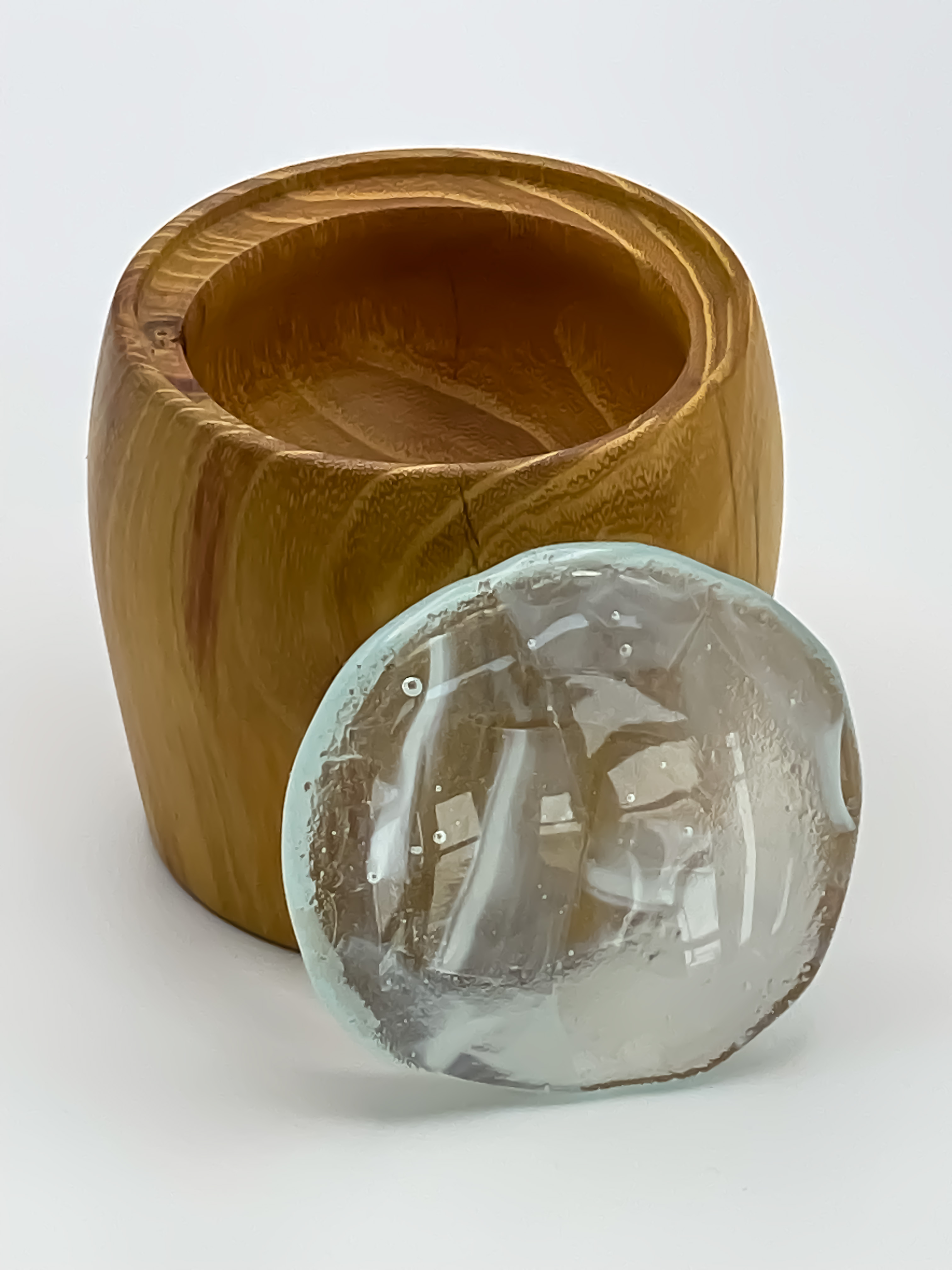 Wooden Cup with Glass Lid