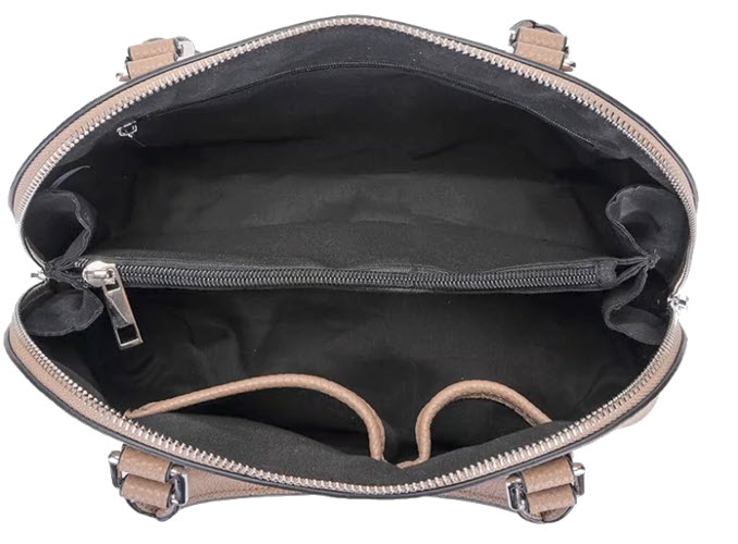 Lavency Taupe Leather Handbag