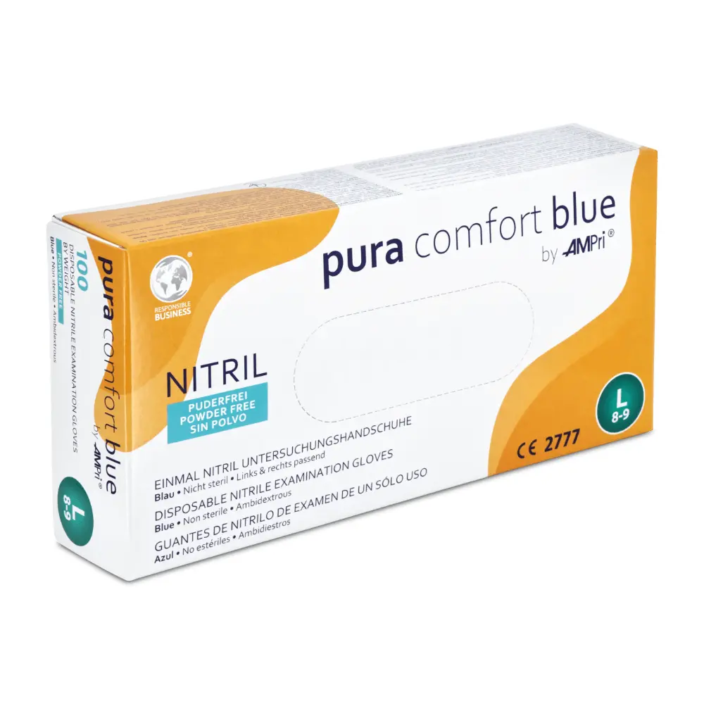 Nitril Untersuchungshandschuhe pura comfort blue
