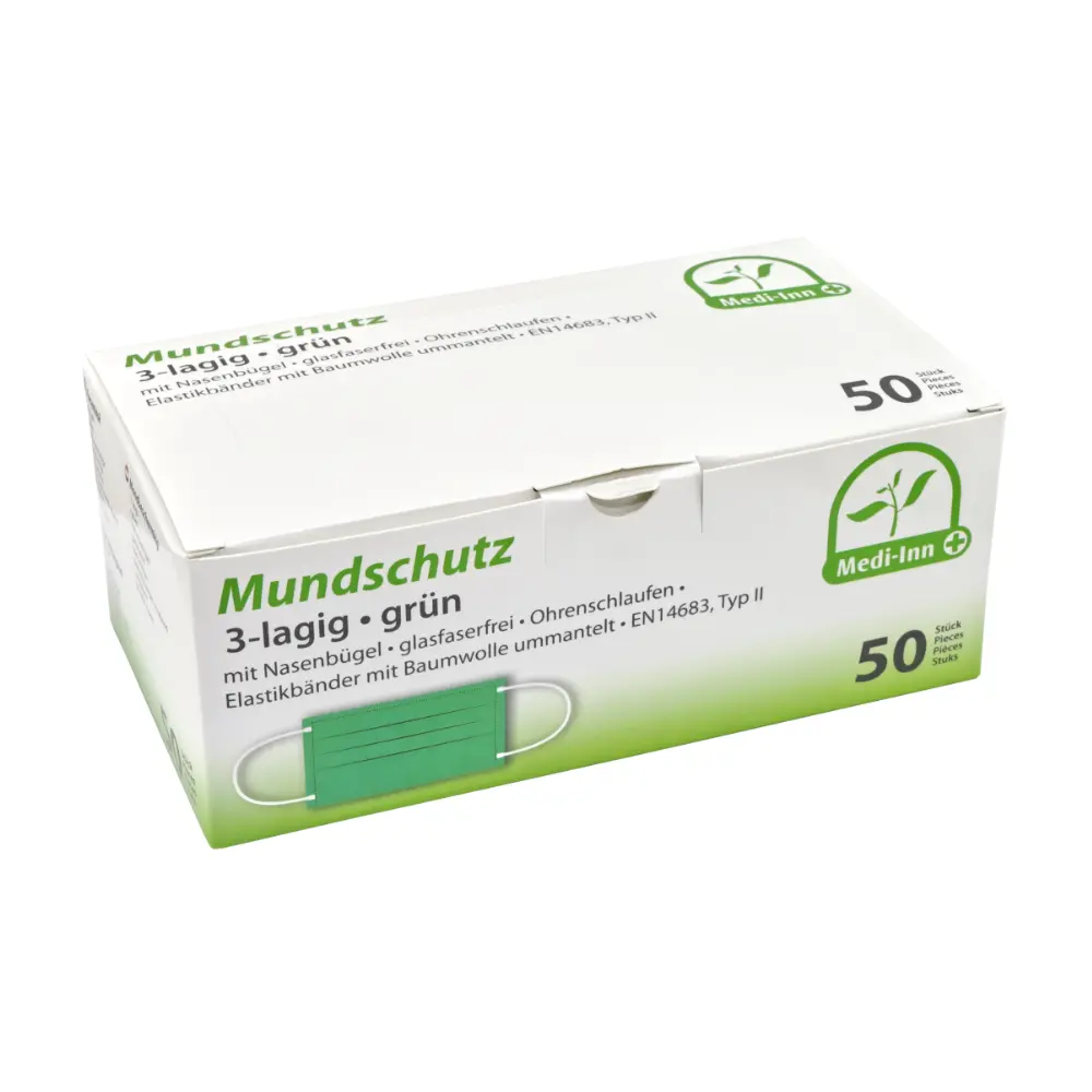 Mundschutz 3-lagig grün