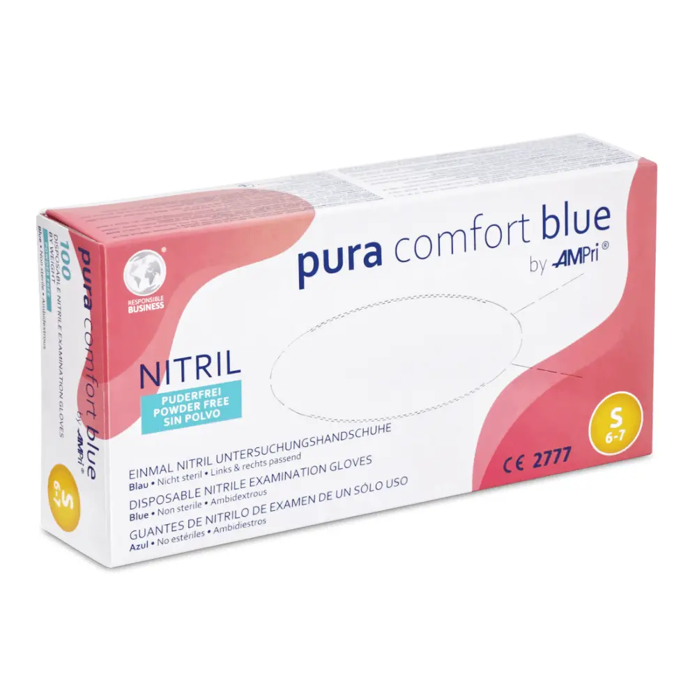 Nitril Untersuchungshandschuhe pura comfort blue