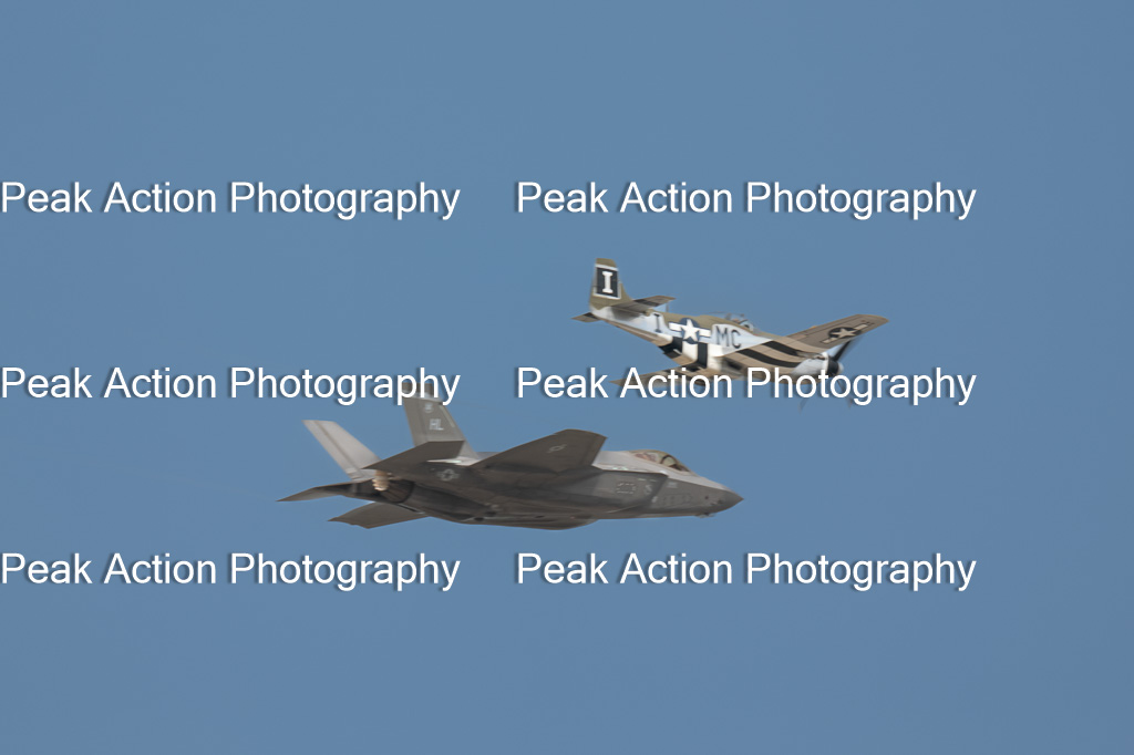 F35A Lightning P51 Air Show Duo Aircraft Print