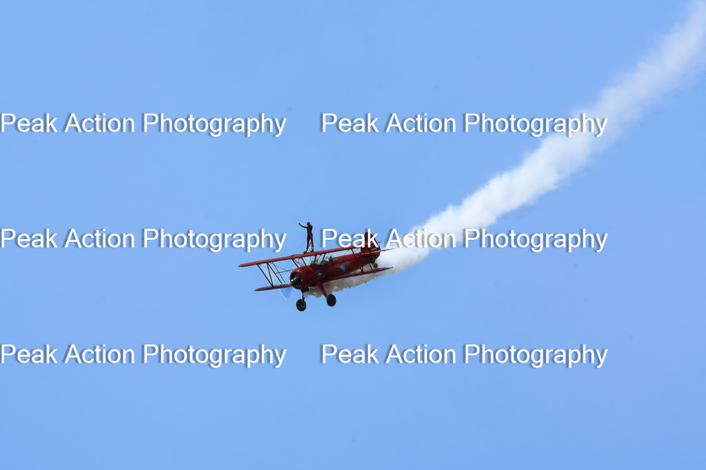 Vintage Boeing Stearman Biplane with Wing Walker