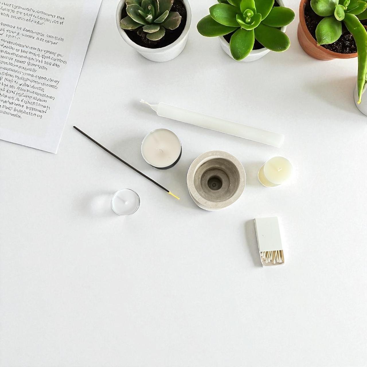 Portavelas. Cuatro opciones de vela e incienso.