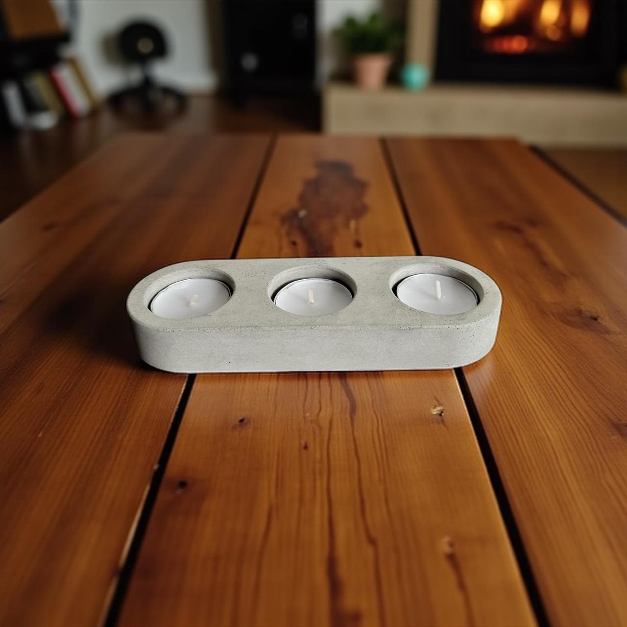 Portavelas de concreto