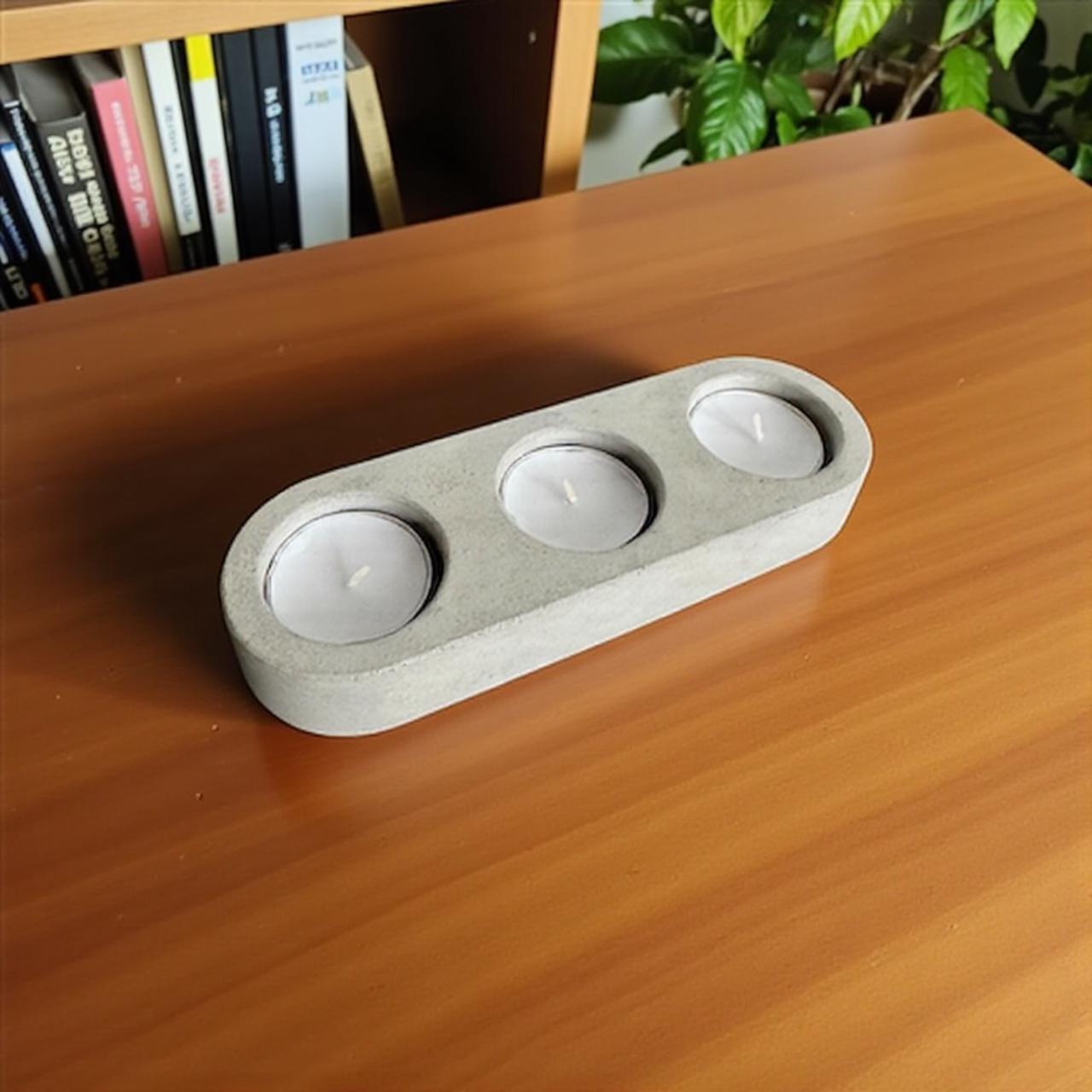 Portavelas de concreto