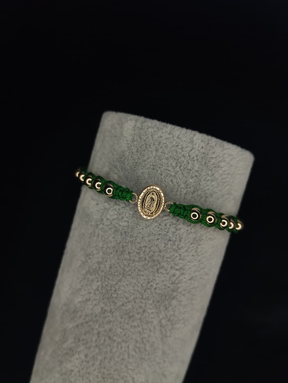 PULSERA VIRGEN DE GUADALUPE UNO A UNO VERDE