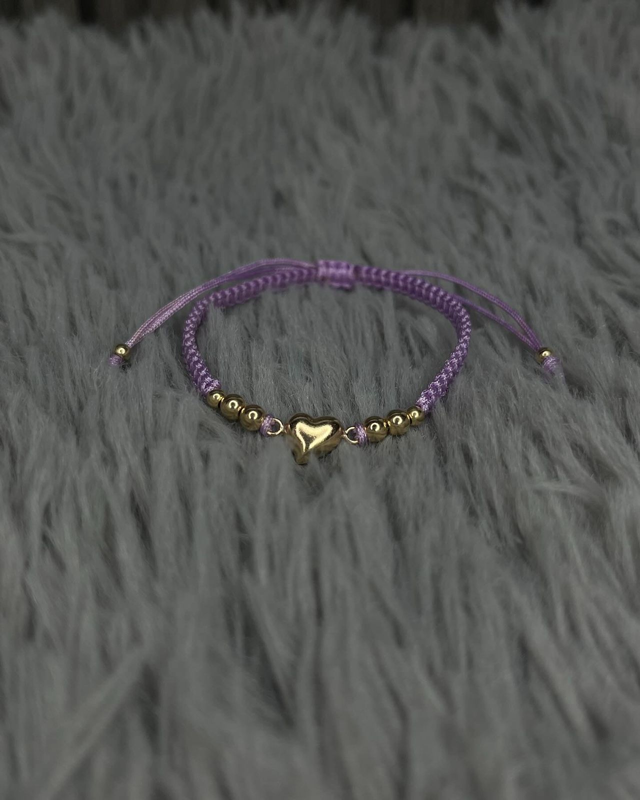 PULSERA CORAZÓN PURPURA