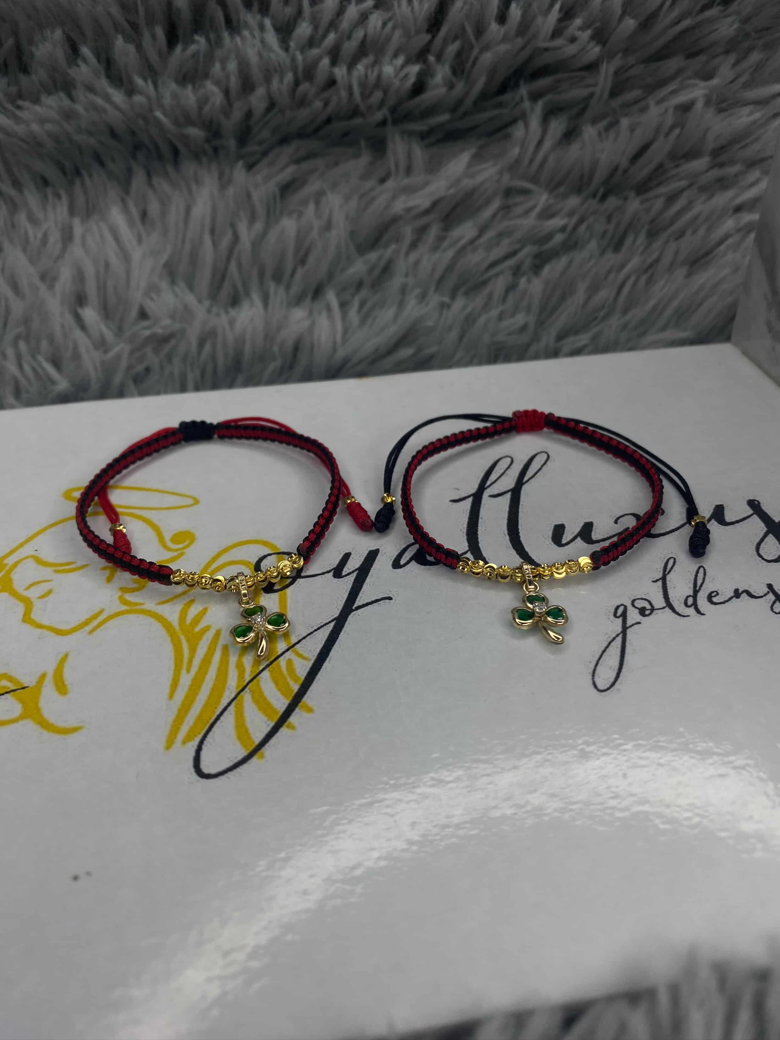 CONJUNTO PULSERAS BICOLOR TRÉBOL ITALY