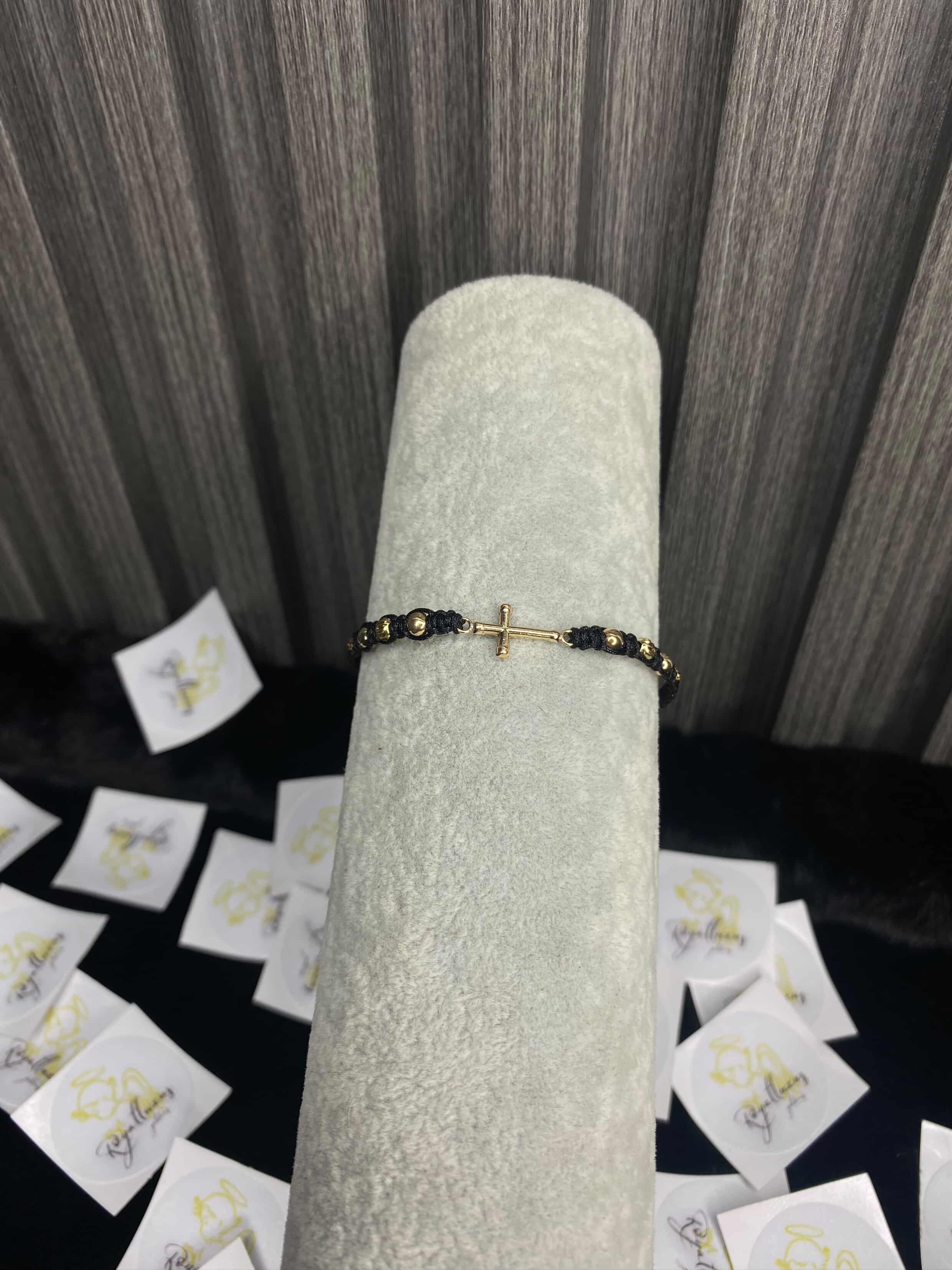 PULSERA CRUZ UNO A UNO INTERCALADA ITALY LISO