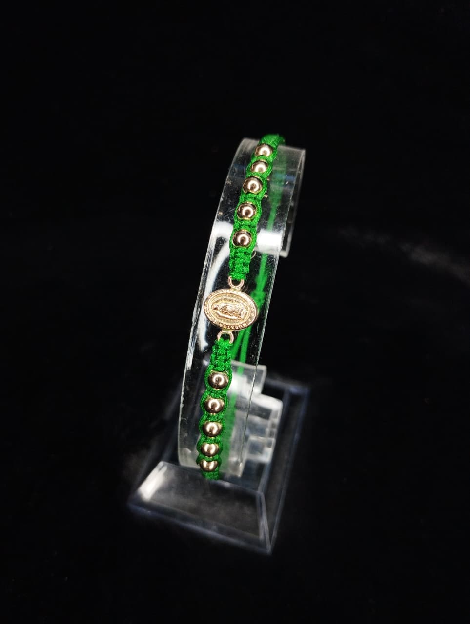 PULSERA VIRGEN DE GUADALUPE UNO A UNO VERDE