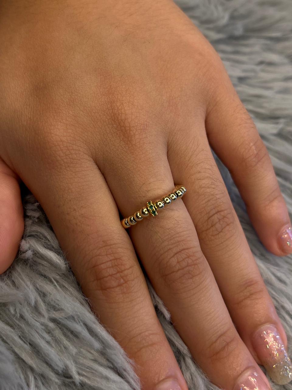 ANILLO RONDEL VERDE LISO 3MM