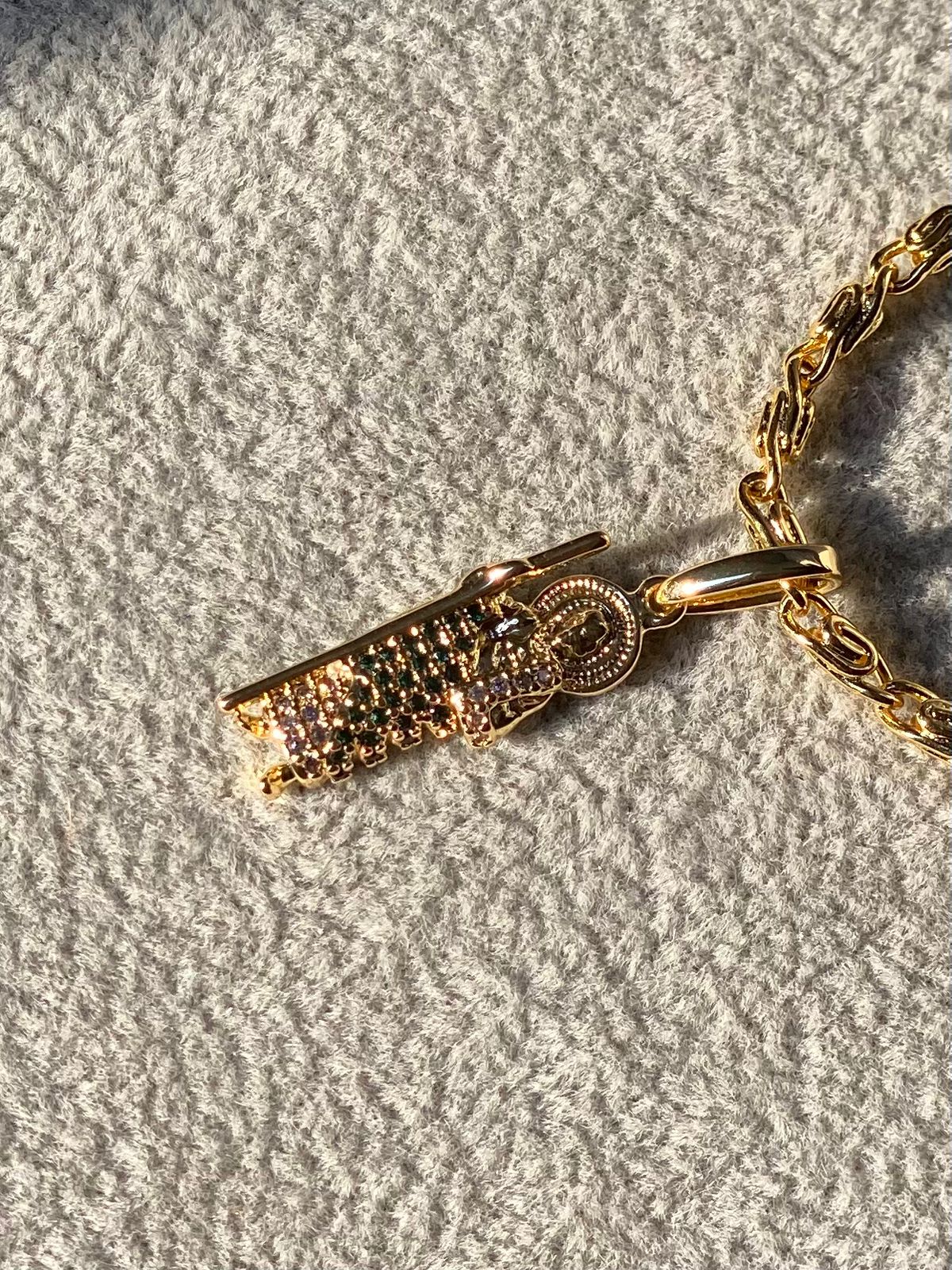 CADENA CARACOL GRUESO DIJE SAN JUDAS TADEO