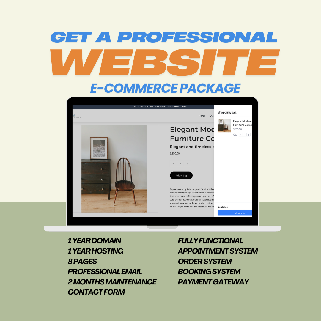 Professional Website E-Commerce Package