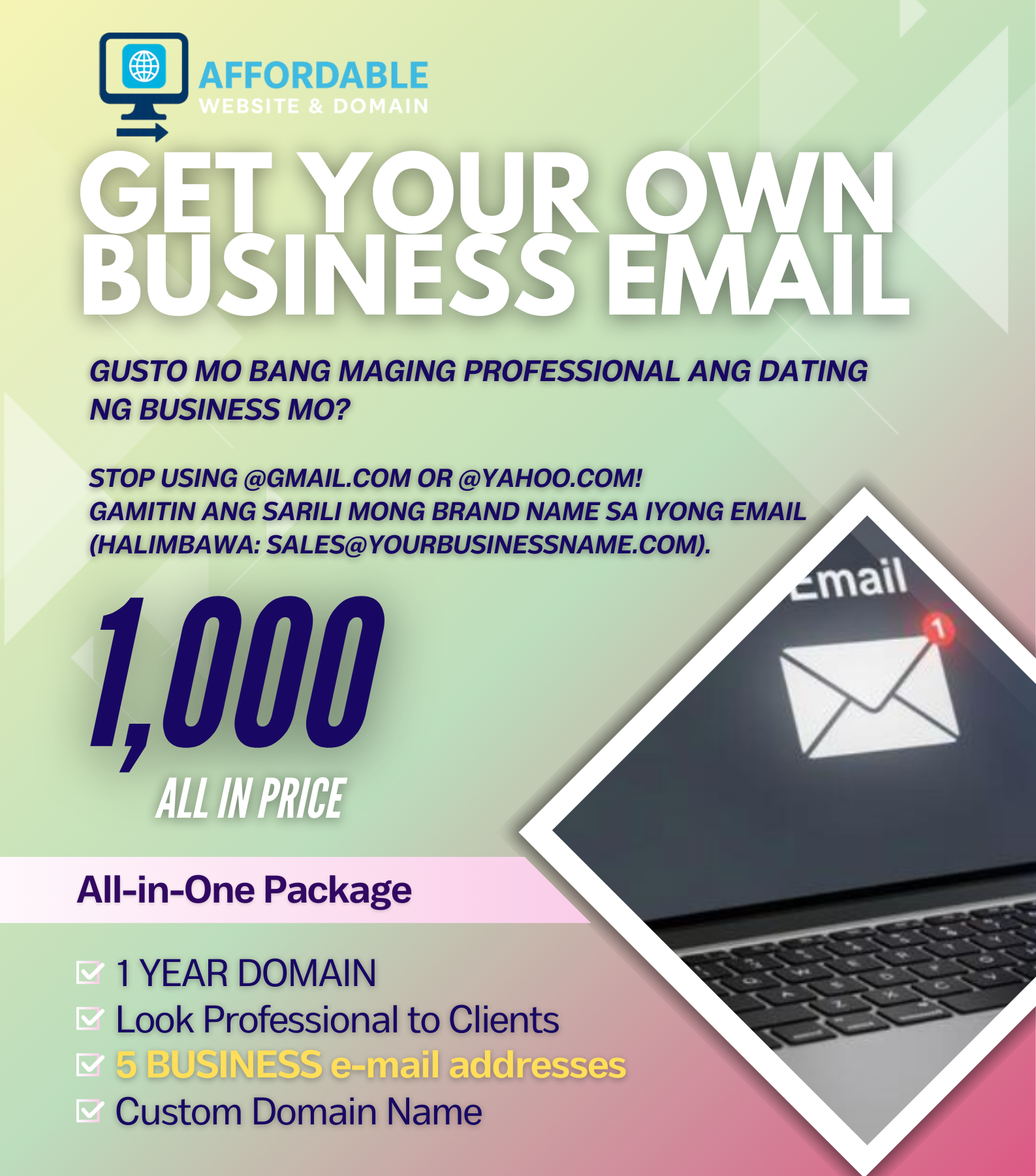 Business Email LIMITED TIME ONLY! 